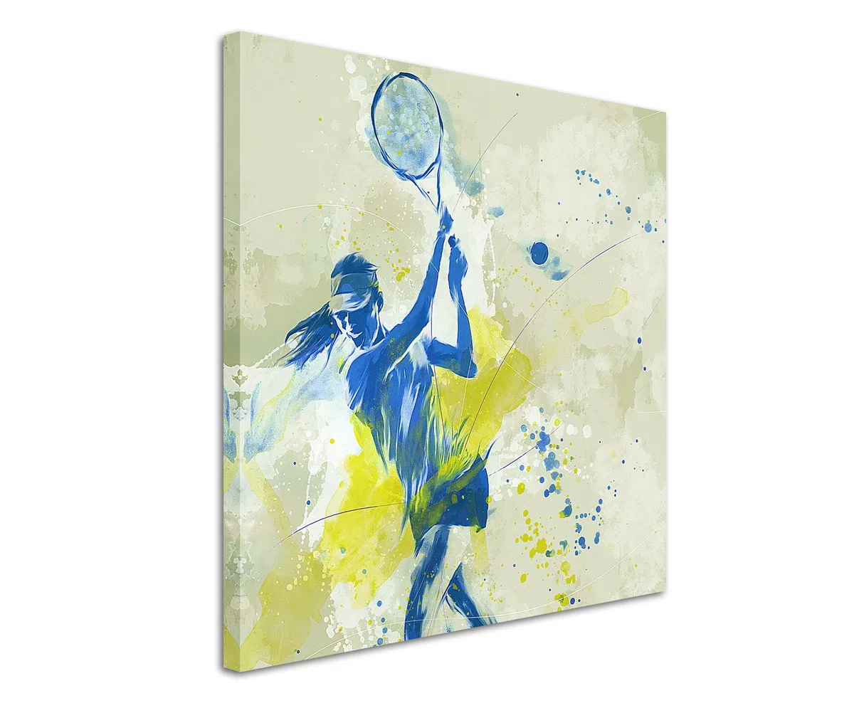 Paul Sinus Art Tennis III 60x60cm SPORTBILDER Splash Art Wandbild Aquarell Art