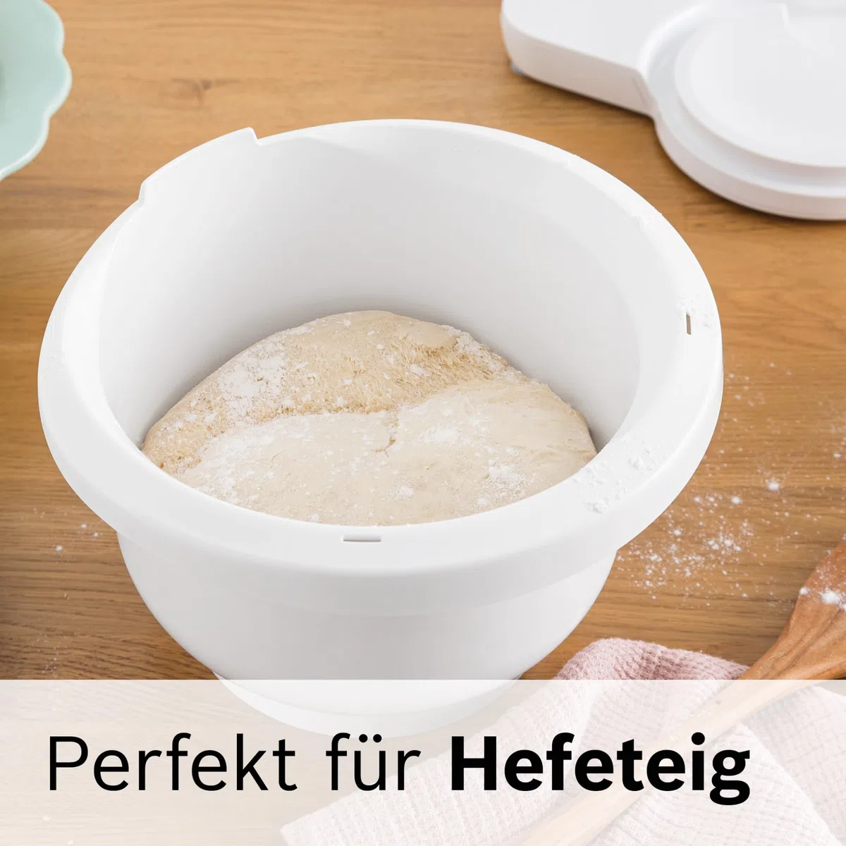 Bosch Kunststoff-Rührschüssel MUZS2KR, Zubehör passend für Küchenmaschine Serie 2, 3,8 Liter, für Kuchen- und Hefeteigen, spülmaschinenfest