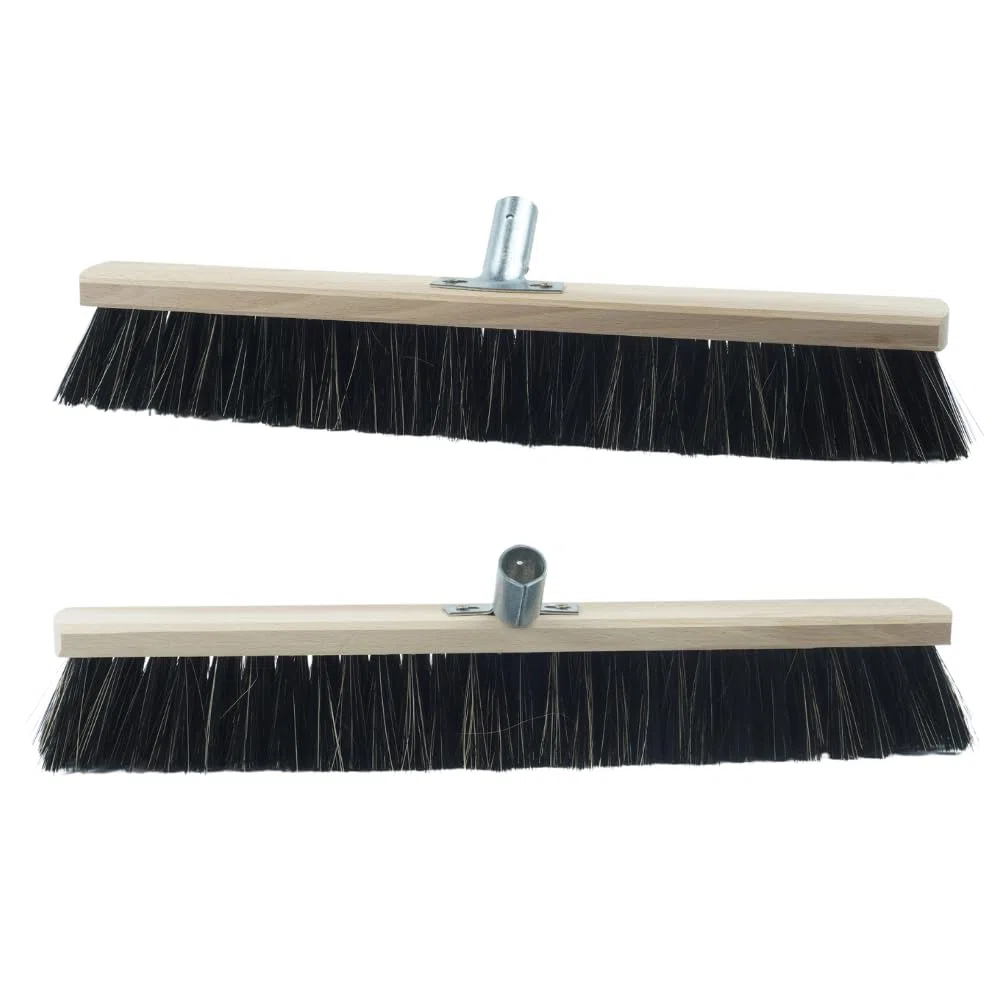 Saalbesen Besen ohne Stiel Ideal als Zimmerbesen Holzbesen Kehrbesen Werkstattbesen Hallenbesen Industriebesen Hausbese Terassenbesen Haarbesen mit Metallhalterung (60 cm ohne Stiel)