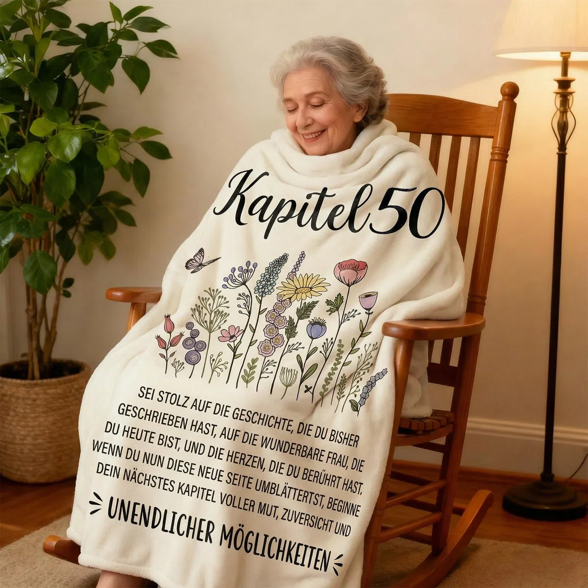 Geschenke zum 50. Geburtstag für Frauen, Flanell-Wohndecke 130 x 150cm, Geschenk für eine 50-jährige Frau, Geschenk für Sie aus dem Jahr 1976, Geburtstagsgeschenke für Damen, Mama, Oma, Ehefrau