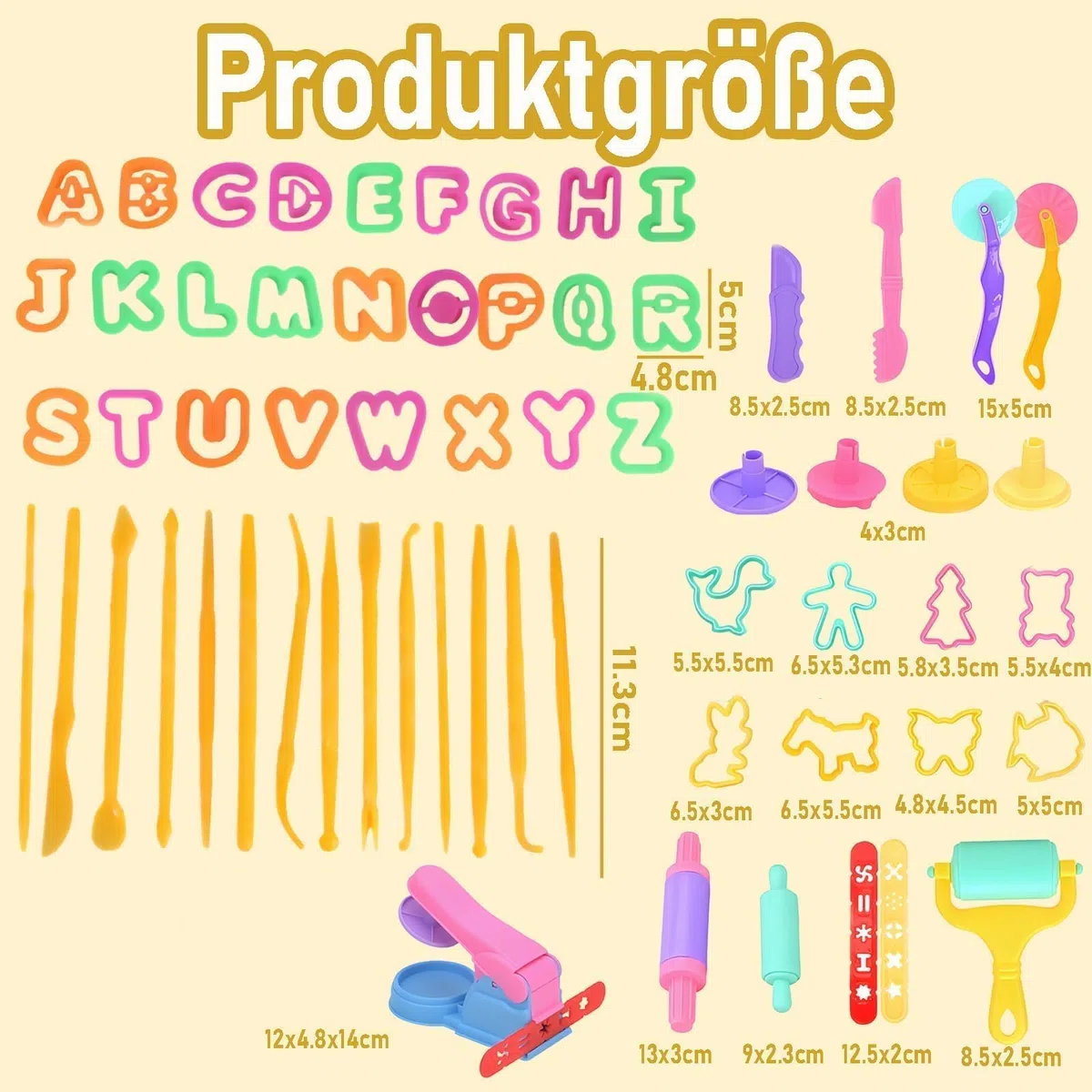 62 Stück Knete Zubehör Set, Knetzubehör Knetwerkzeug, Ton Und Knete Werkzeuge Mit Modellen Und Formen, Für Knetzubehör DIY Kreationsset Teiliges Knetwerkzeug Set