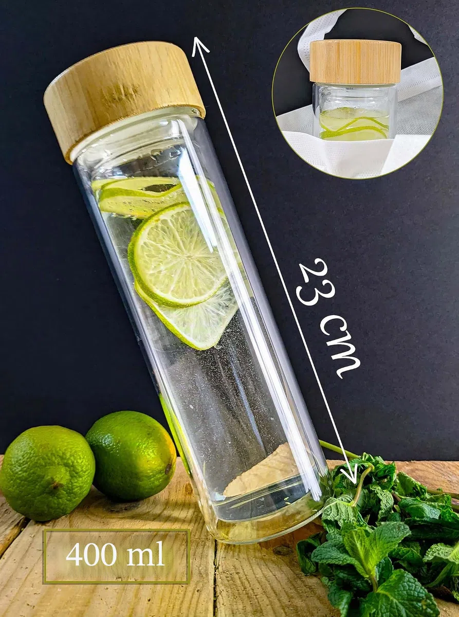 KDO MAGIC - Personalisierte Teekanne - aus Glas und Bambus - Doppelwandig - personalisierbar - mit Gravur auf Korken - Geschenkidee Mama, Muttertag, Geburtstag, Weihnachten