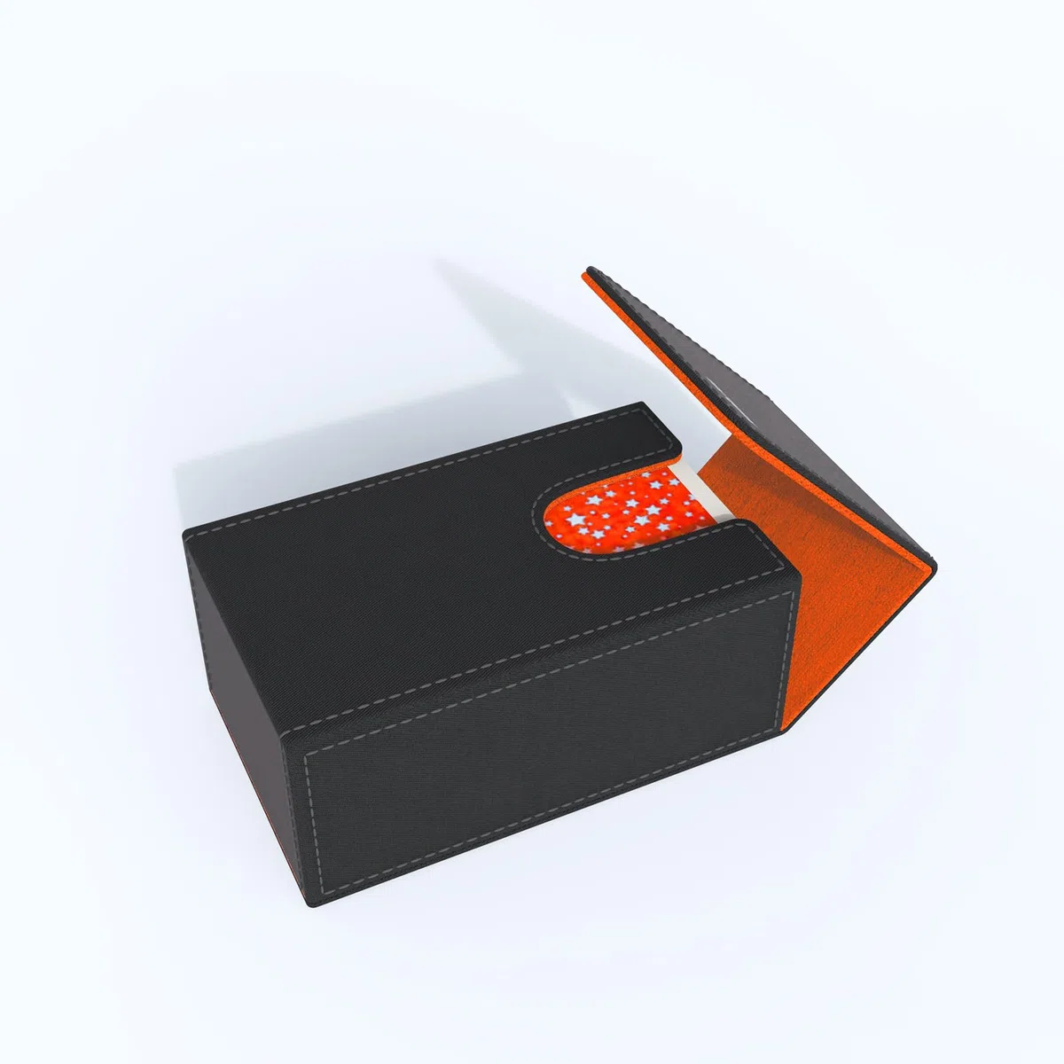 Schwarzer Tarotkartenhalter; faltbare Tarotkarten-Box mit Magnetdeckelverschluss; passend für Rider Waite Tarotkartendeck; Halter misst Standardgröße 137 x 86 x 57 mm (Orange)