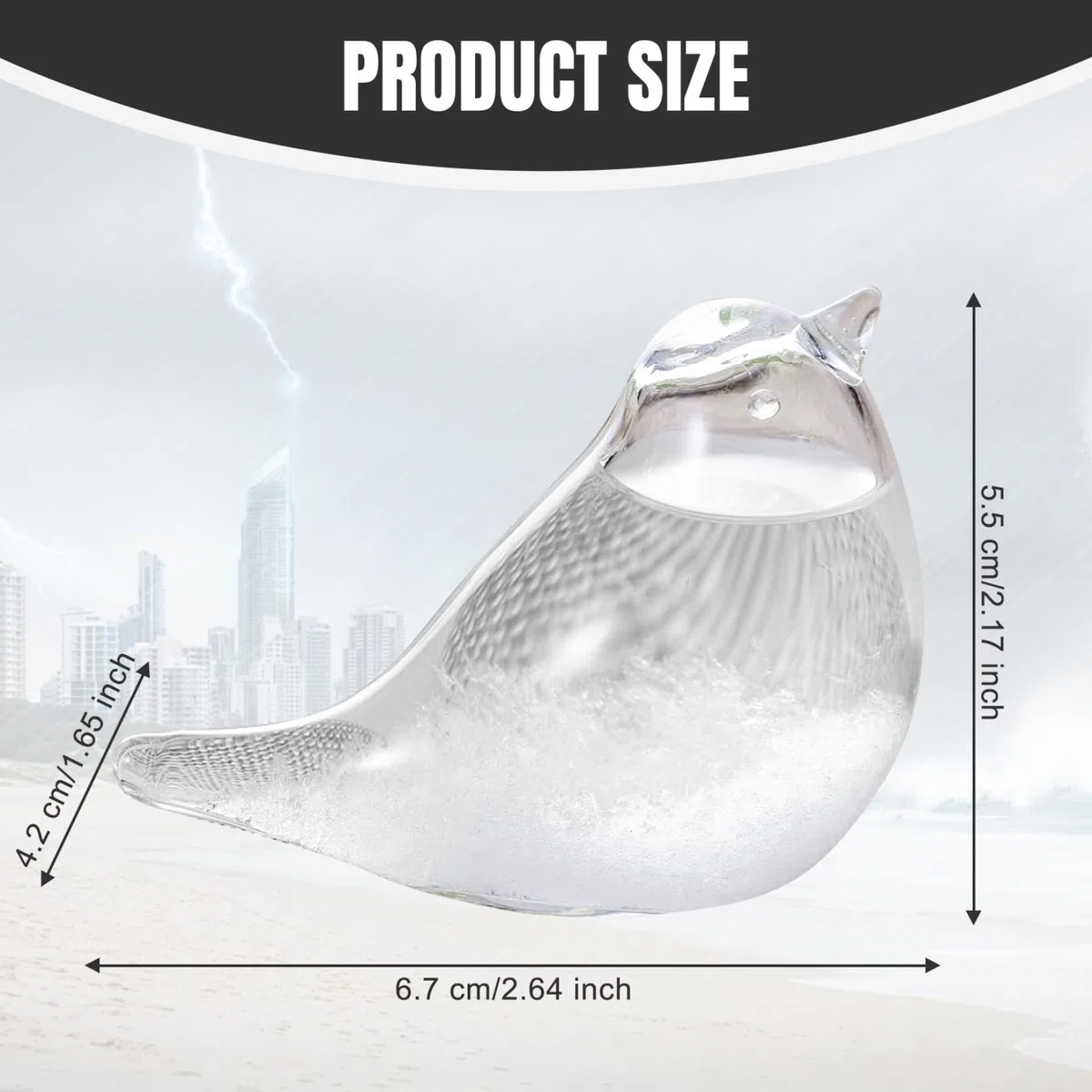 Sturmglas Wettervorhersage Kristall Wettervorhersage Flasche Wettervorhersager Sturmglas Sturmbarometer Wetterglas Tischplatte Vogel Dekor Barometer Glas Mini Handwerk Windspiele Windspiele