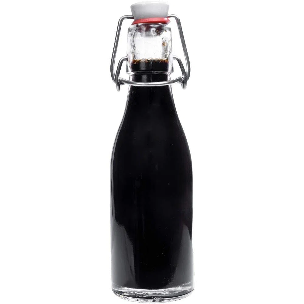 mikken 4 Glasflaschen mit Bügelverschluss 200 ml zum befüllen inkl. einem Einfülltrichter