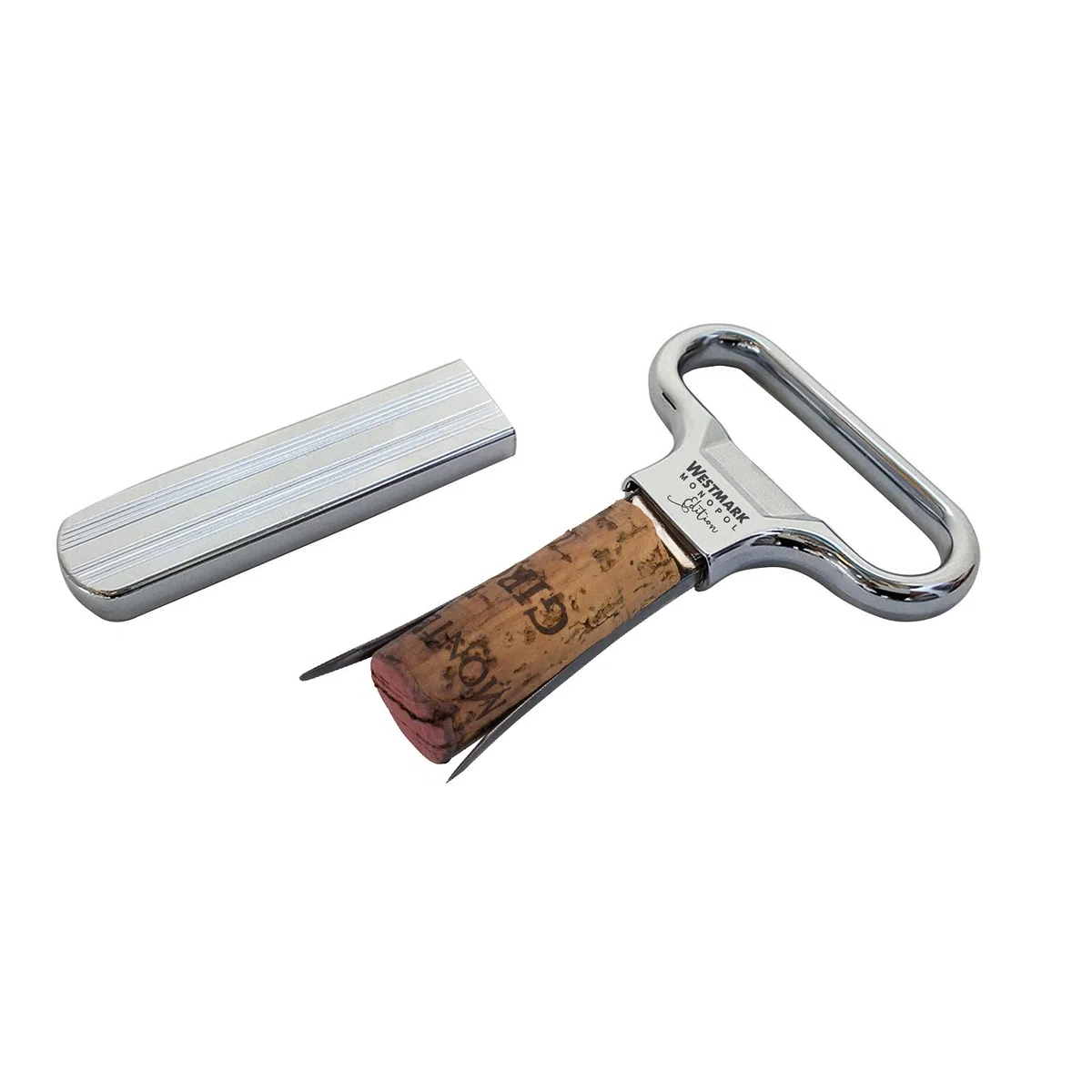 Westmark Wein-Set, 6tlg., 1 Ent-/Verkorker mit Kapselheber Ah-So, Monopol Edition + 5 Weinausgießer Safety, Stahl/Zink-Druckguss/PET, Verchromt/Silber/Schwarz, 628533E6