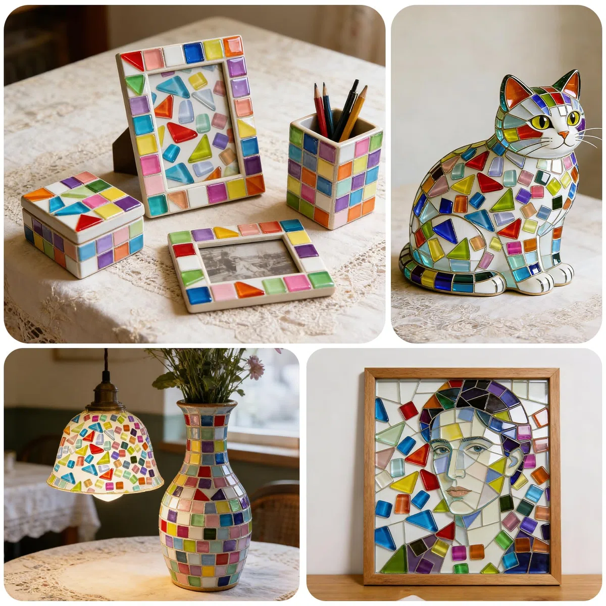 Sheryl&Rain 900 g Mosaikfliesen, Mosaiksteine zum Basteln Set, Quadrat&Unregelmäßige, mit Pinzette, Kristall Glasmosaiksteine, Mini Mosaik Steine Bunt für DIY Kunstprojekte, Mosaikdekorationen