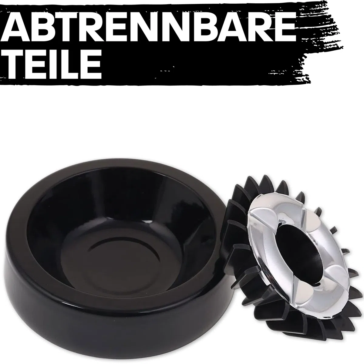 Praknu 3 Gluttöter Aschenbecher für Draußen Schwarz - Windgeschützt - Spülmaschinenfest - Wetterfest - Für Indoor und Outdoor