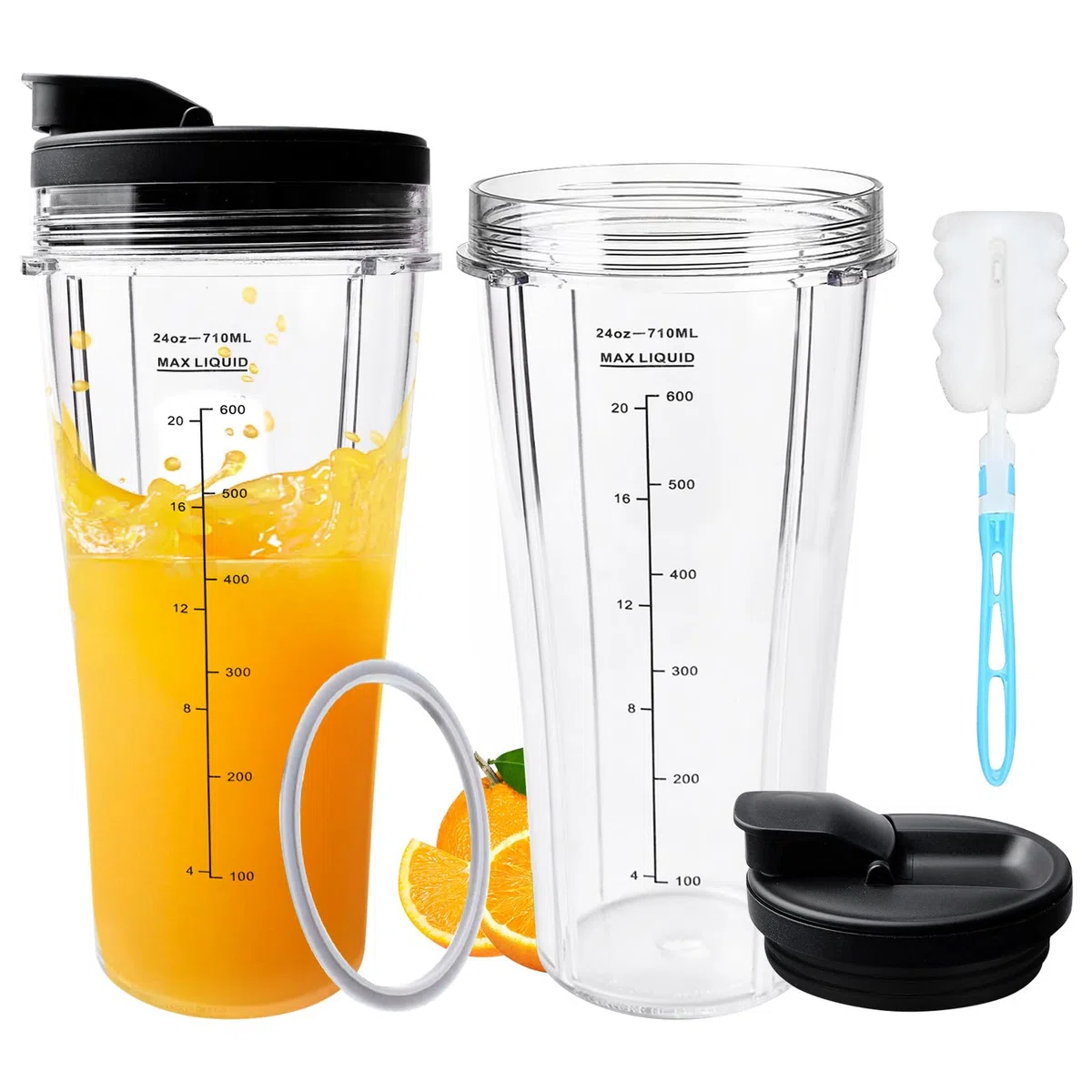 Mixer Ersatzteile Für Ninja, 2 Stück 710ml Cup Becher Ersatzteile Kompatibel SS100, SS101, SS300 Mixer, Ersatzteile FüR Ninja Mixer, Blender Becher, Ninja Mixer Ersatzteil, Blender Cups für Ninja