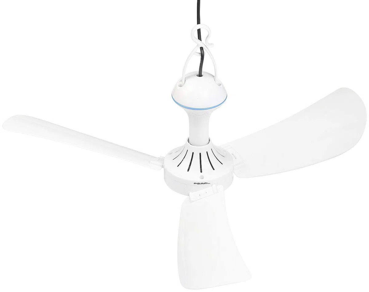 PEARL 12V Deckenventilator: Mobiler 12-V-Deckenventilator mit Aufhänger, Ø 46 cm, 6 W, 330 U/Min. (12V Wohnmobil, 12 Volt, Mini)