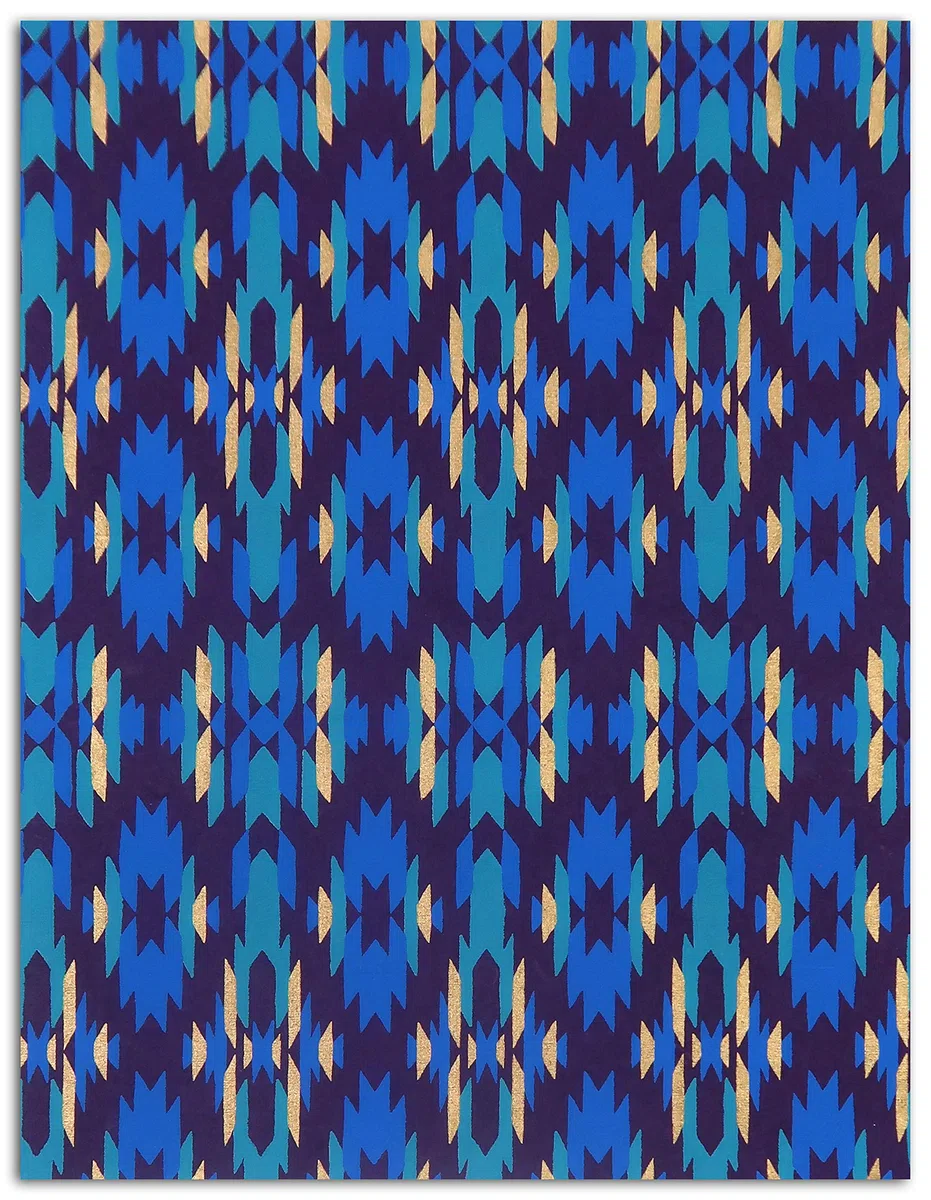 Draeger Paris 1886 Bombay Gold Set mit 6 Blättern, Recyclingpapier, blau-violett, 21 x 28 cm