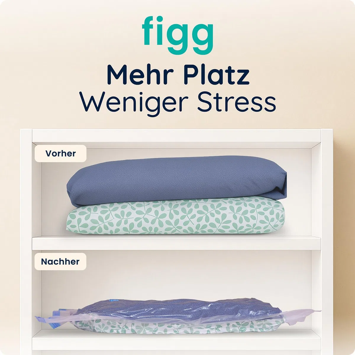 XXL Vakuumbeutel für Kleidung & Bettdecken - 6er Set (100x80 cm) mit Etiketten - Luftdichte Vakuumierbeutel für Kissen, Decken & Wäsche - Vakuum durch Staubsauger - Platzsparende Aufbewahrung