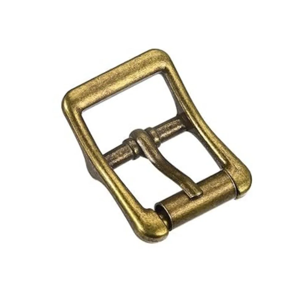 LATRAT 4Stück Metall Roller Schnalle, Einzeln Zinken Gürtel Schnalle Quadrat Mittelstange Schnallen für Leder Handwerk Zubehör Bronze
