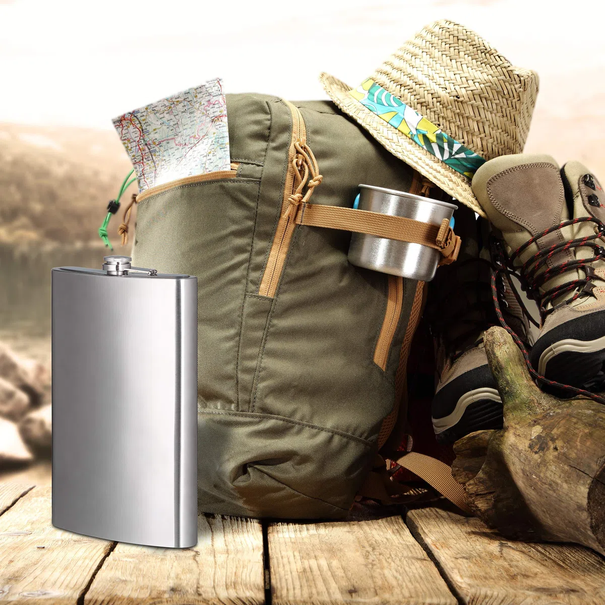 Relaxdays Herren Flachmann Edelstahl Riesen Fassungsvolumen klassisches Design, Silber, XXL, 10021519