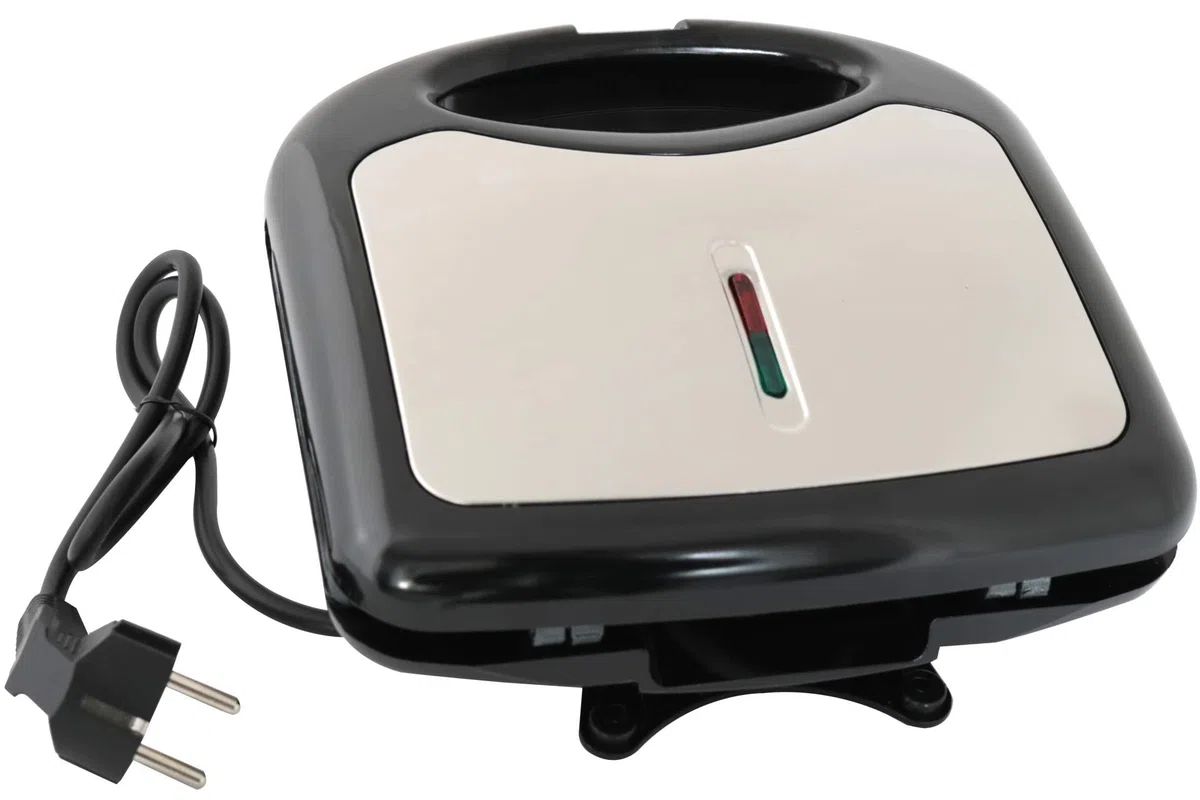 Deski Sandwichmaker 750 Watt Schwarz silber Sandwichtoaster Maker