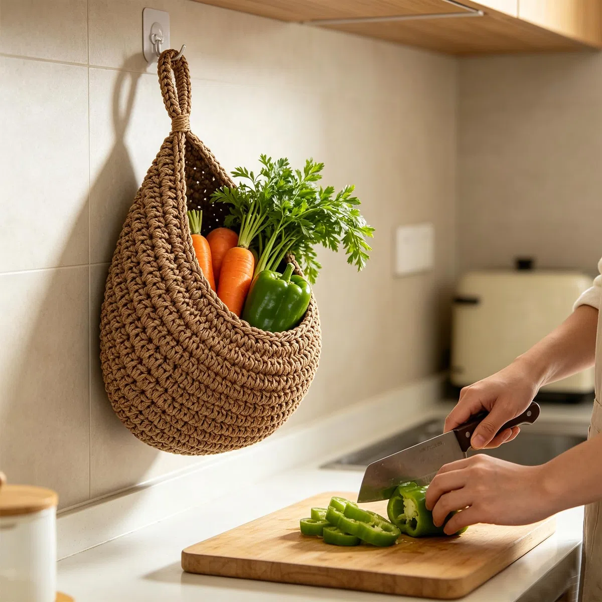 Obstkorb Hängend Wandkorb, Hängekorb 3 Stück | Hängekörbe, Obstkorb Hängend, Hängender Obstkorb, für Küchendekoration, Wohnzimmer, Bad, Obstkorb Hängend Jute, Braun