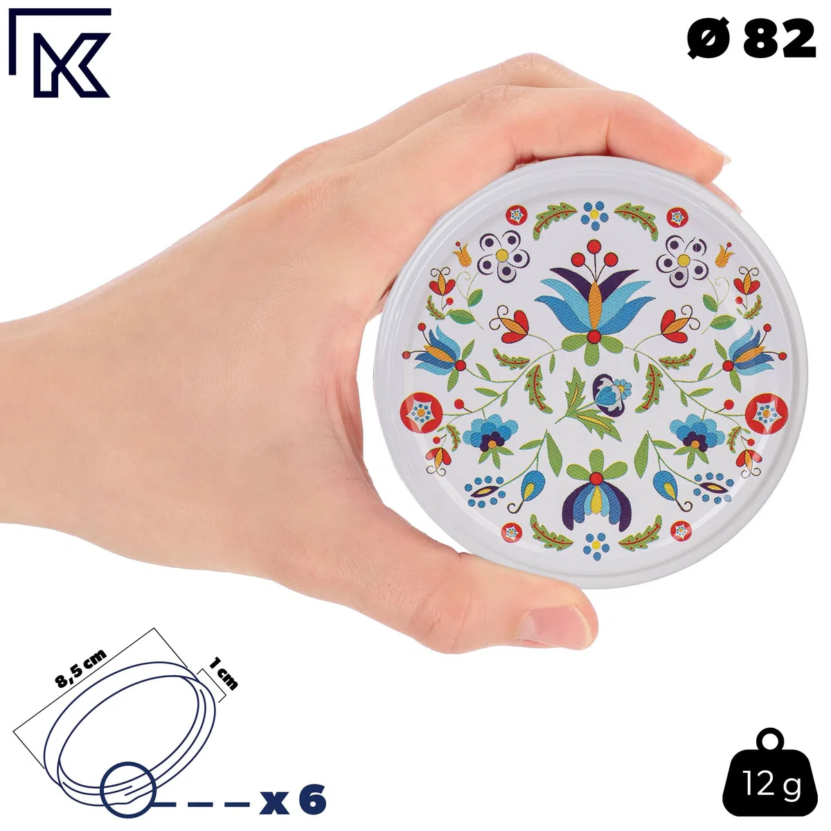 KADAX 10er Set Einmachgläser 235ml Ø82mm Blumenmuster – für Marmelade, Honig, Konfitüre, Aufstriche | mit Schraubdeckel, luftdicht & spülmaschinenfest | Geschenkgläser zum Einkochen