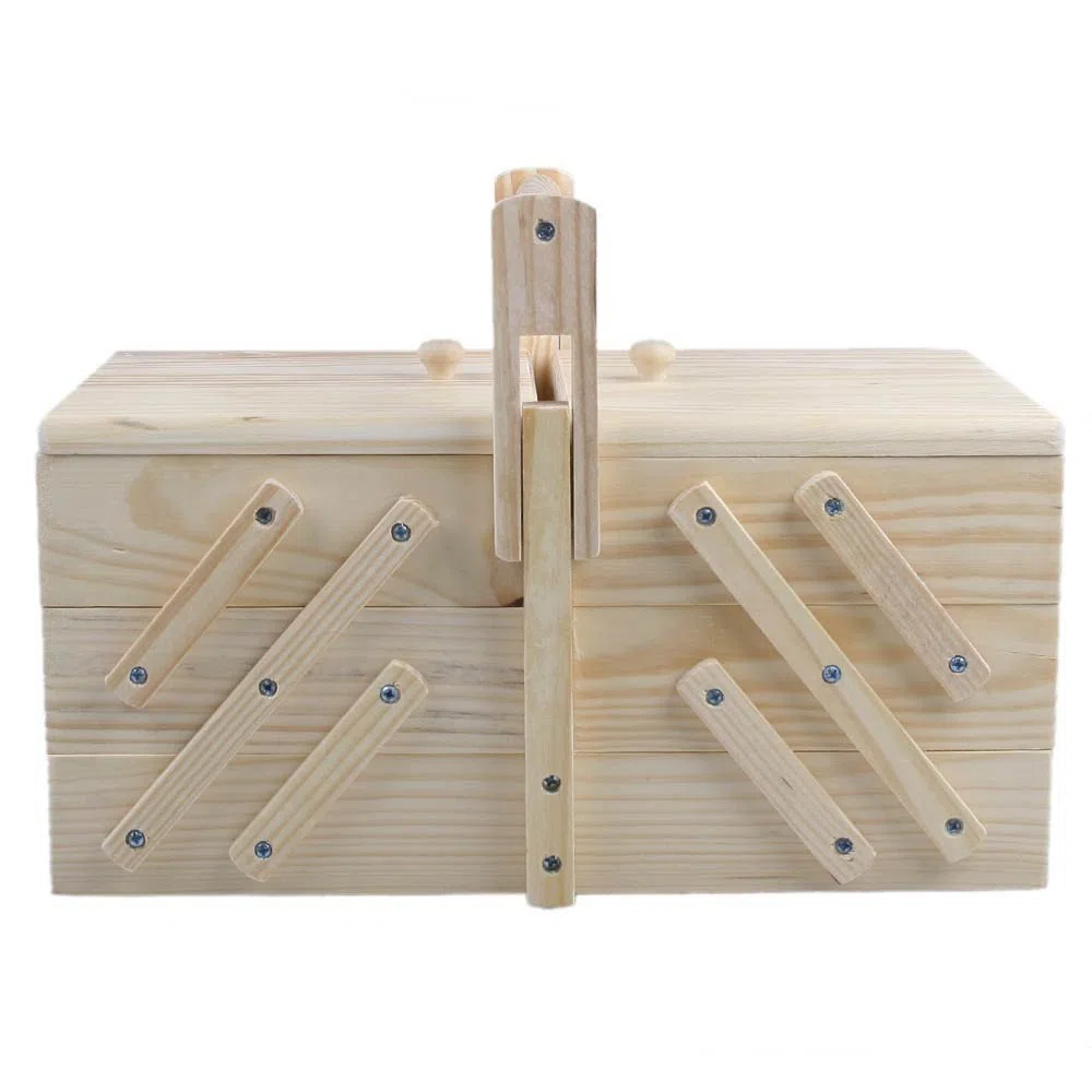 BBTrade Sales Nähkasten aus Holz, 1 - Pack, Beige