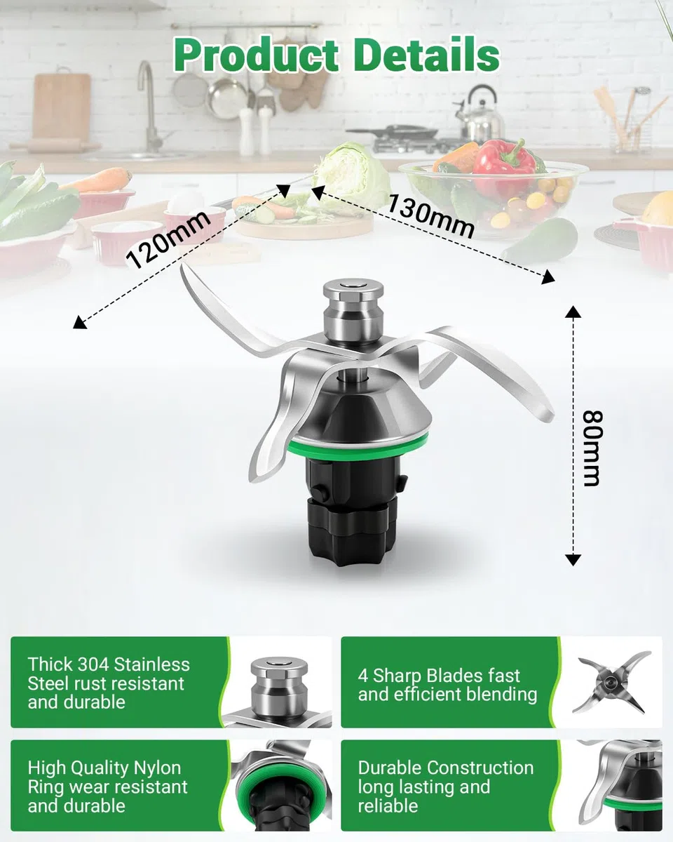 Ersatzmesser für Thermomix TM6, Hochwertiges Edelstahl Mixmesser, Perfekt für Zerkleinern, Rühren, Pürieren und Mixen von Zutaten, Küchenmaschine Zubehör, Einfach zu Reinigen und langlebig