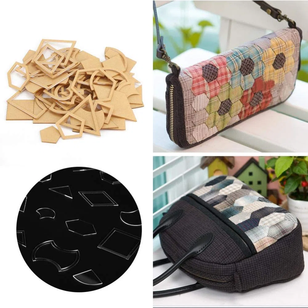 Patchwork Schablonen, Schablonen Set, Acryl, Transparent, 54 Stück Hexagon Schablone Patchwork