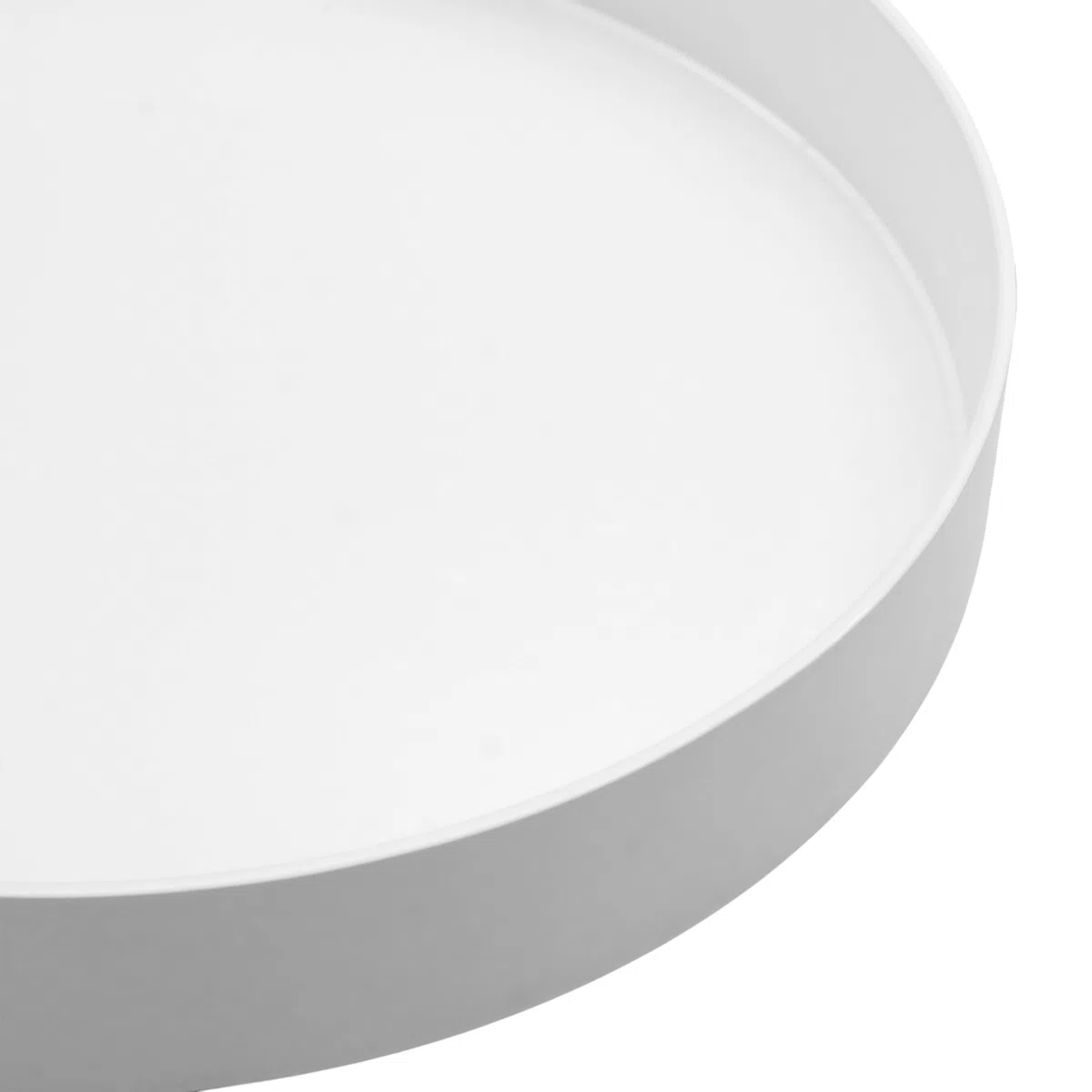 Kerzentablett rund weiß Hochglanz - 25 cm - Dekotablett glänzend mit Rand - Kellnertablett Dekoteller Kerzenteller Mehrweg Tablett für Dekorationen Geschenke Weihnachten