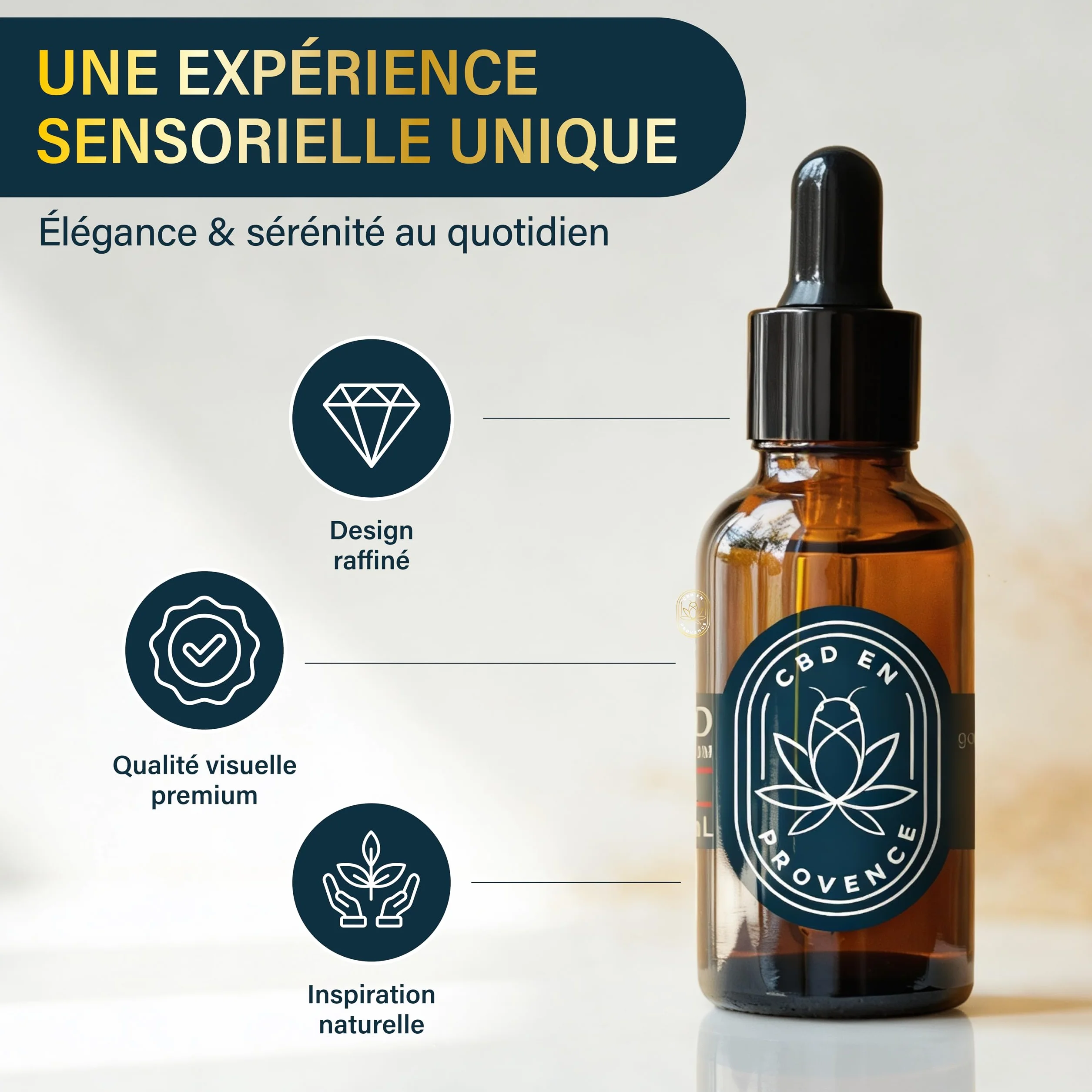 Premium-Öl 20 % kaltgepresst | natürliche Formel | Hergestellt in Frankreich | angebaut in der Provence | 10 ml (20 %) (Natur)