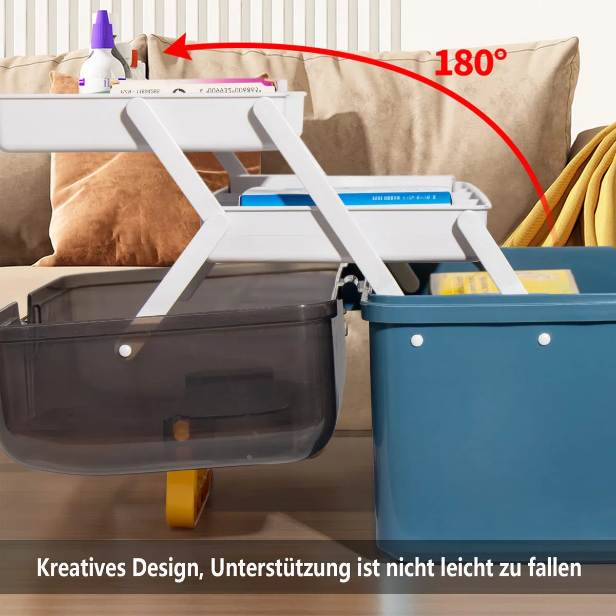 Theo&Cleo Medikamenten Aufbewahrung, Medizinbox, Hausapotheke Box, Apothekenbox, Medizinkoffer Groß (Dunkelblau)