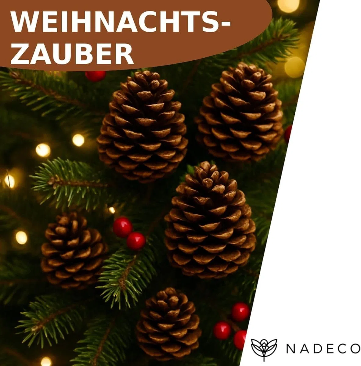 NaDeco Maritima-Zapfen 14-18cm, Set 20 Stück, Pinus Pinaster große Deko-Zapfen Tannenzapfen, Adventskranz & Weihnachts-Dekoration, Natürlich Groß zum basteln, Weihnachtsbaum & Advents-Gesteck