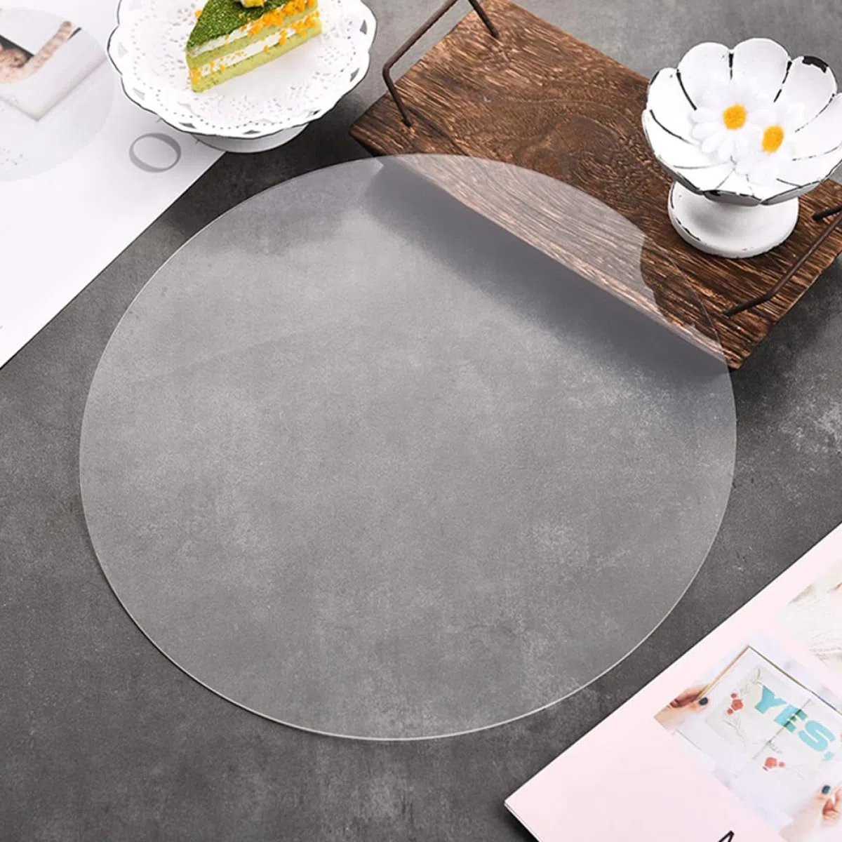 Acrylscheibe mit Glatten Kanten aus Acryl Transparent Runde als Tischschutzplatte für Bastelprojekte und Selbstgemacht Anwendungen