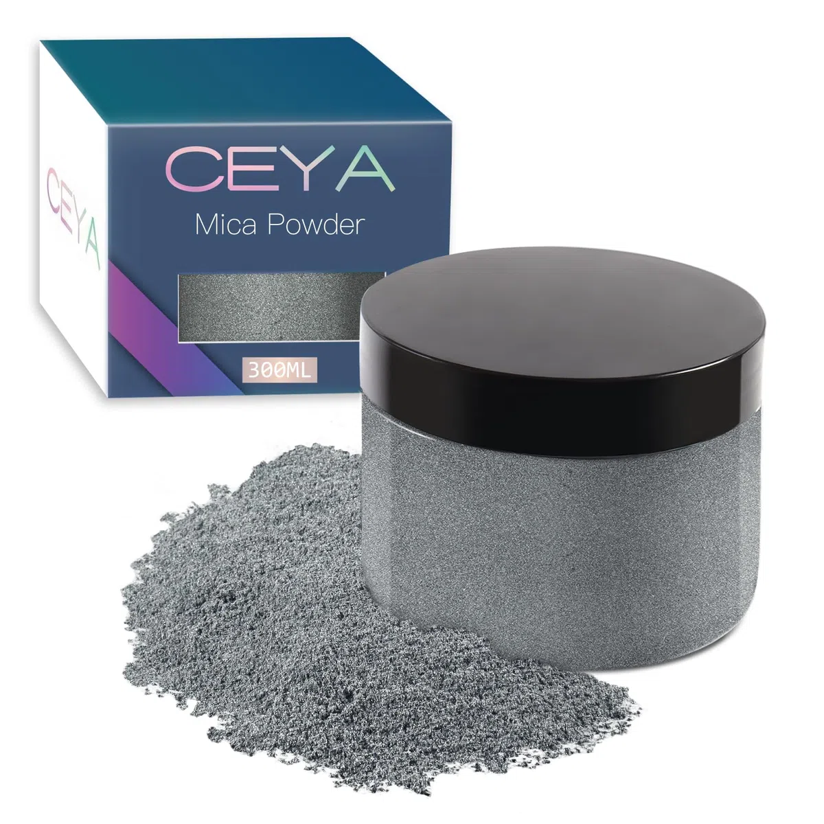 Ceya Glimmerpulver, 150 g Grauer Perlglanz-Effekt, Farbstoff-Pigmentpulver für Epoxidharz, Becher, Schleim-Badekugel, Seifenfarbe, Schleim, Kerzenherstellung, Harzhandwerk, Farbe, Schmuck, Nagellack