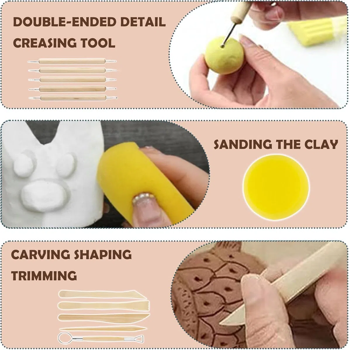 120ml Air Dry Clay Glaze - 30Pcs Tonglasur mit lufttrocknendem Ton Werkzeug Set, Modellierwerkzeug Werkzeug mit Aufbewahrungstasche, Perfektes Töpfer Zubehör für Künstler und Anfänger