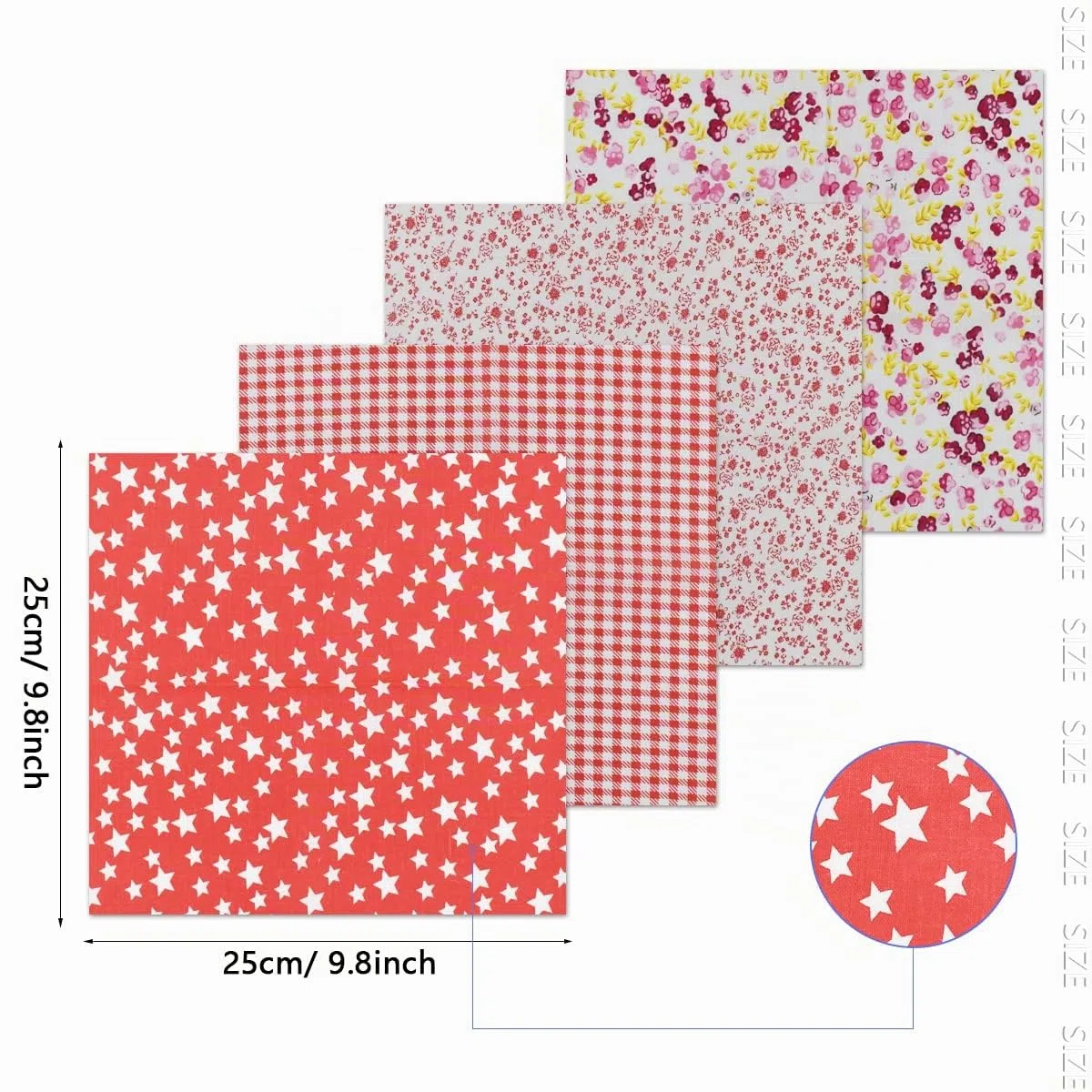 42 Stück 24,8 x 24,8 cm Baumwollstoff Nähen Patchwork Quadraten Quilten Bündel verschiedene Muster Tücher zum Nähen DIY Kunst Arbeit Zubehör Scrapbooking Quilten
