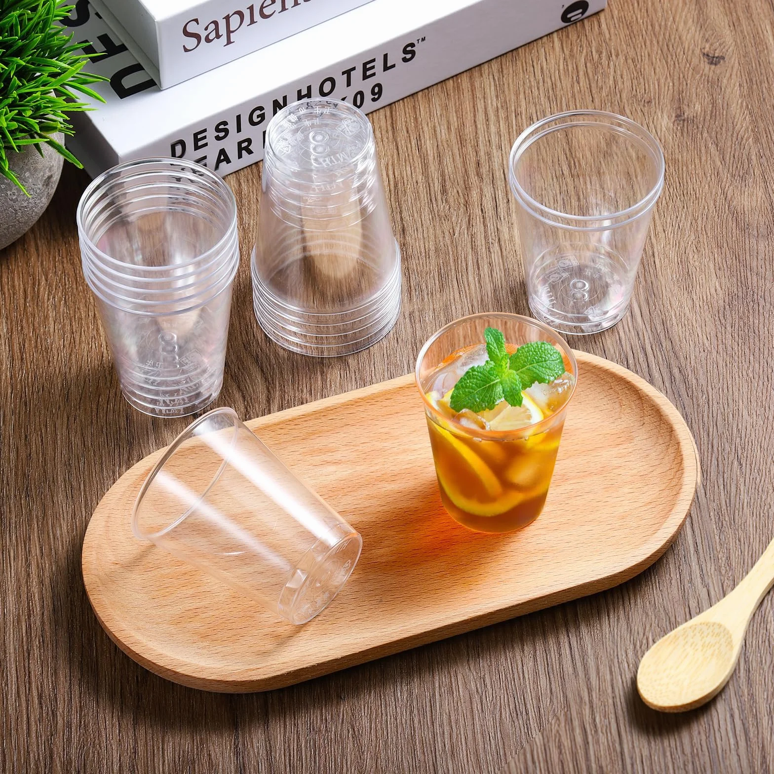 Gucass 100x Plastikbecher, 0.1L Trinkbecher aus Hartplastik Mehrwegbecher Partybecher, Kunststoffbecher Cocktailbecher für Champagner Bier Getränk, Plastic Cups für Party Geburtstag Hochzeiten, 100ml