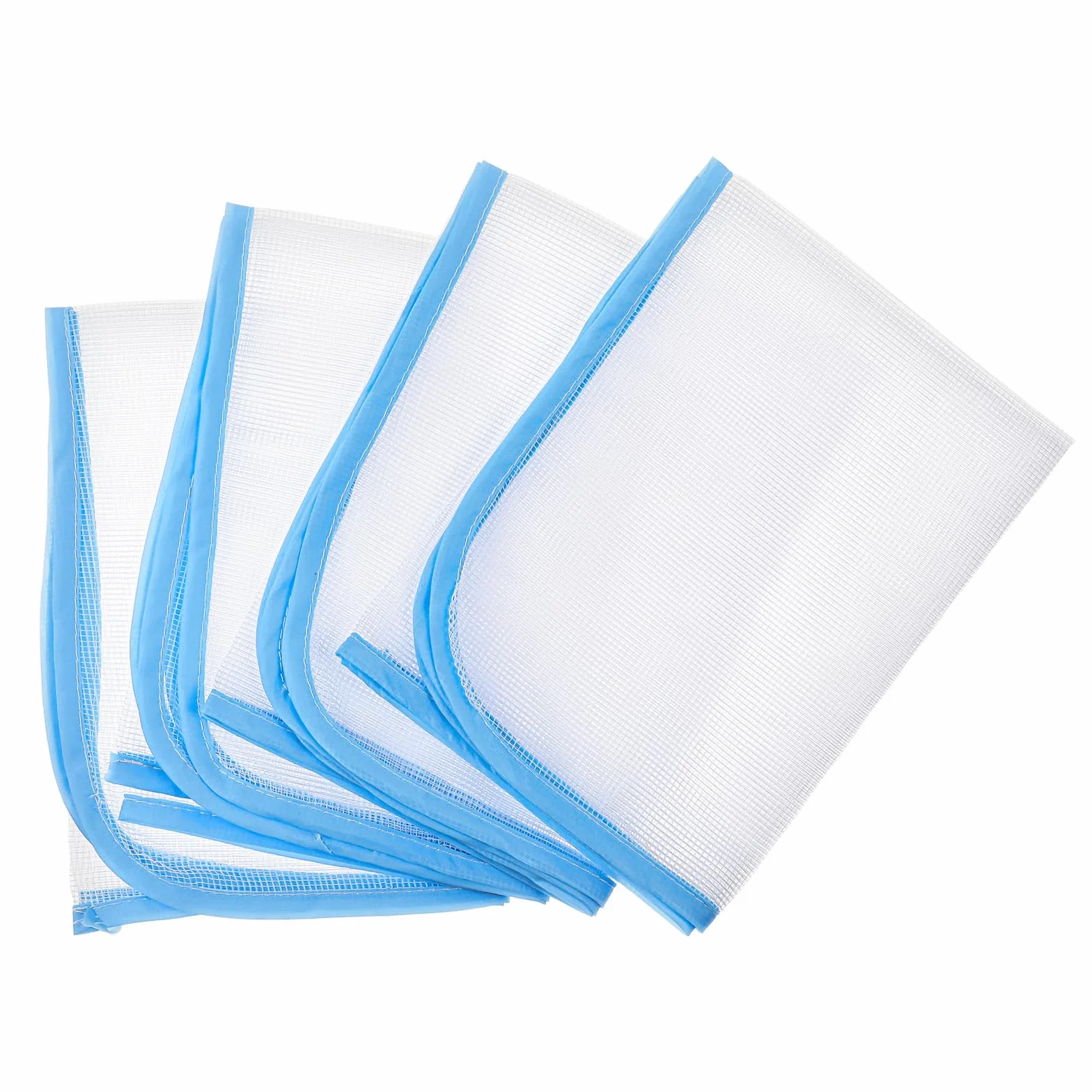 4 Stück Bügeltuch für Dampfbügeleisen 60 x 40 cm Bügelmatte Gitternetz Bügelschutznetz Transparent Mesh Stoff Bügeltuch Pad Bügelhilfe zum Bügeln von empfindlichen Stoffen wie Seide (Transparent Blau)
