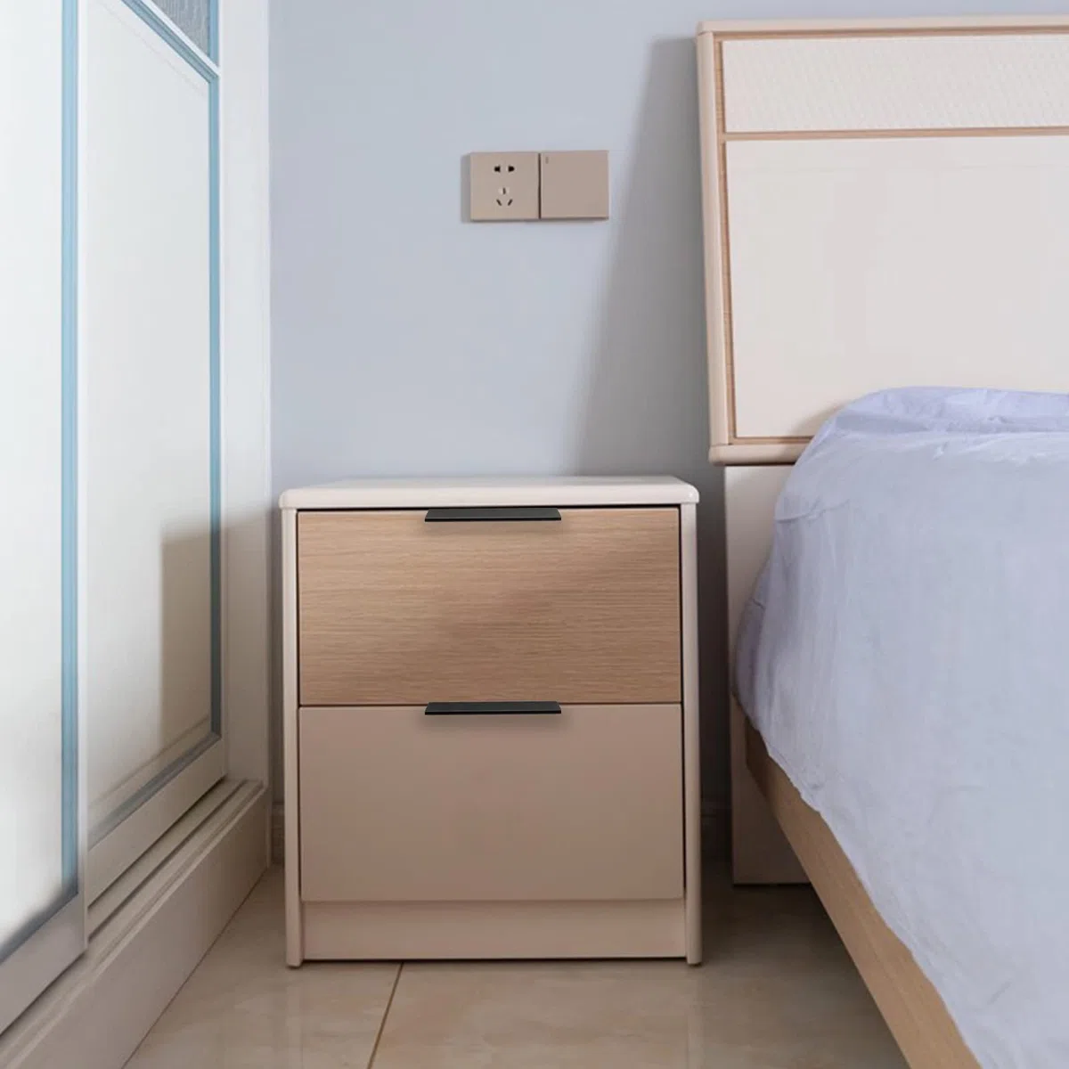 Rergy 10 Stück Möbelgriffe Schwarz 128mm Löcherabstand Schrankgriffe Versteckte, Versteckte Griffe für Küchenschränke, Schlafzimmer, Wohnzimmer Griffleiste