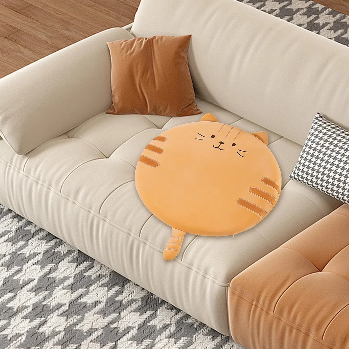 Sitzkissen Kinder, Cartoon Runde Stuhlkissen, 40 x 40 cm Memory Foam Sitzkissen,Stuhlkissen Dickes Stuhlkissen Tier Sitzauflage Bodenkissen Kinder Kissen für Kinderzimmer,Schule,Bürostuhl,Auto