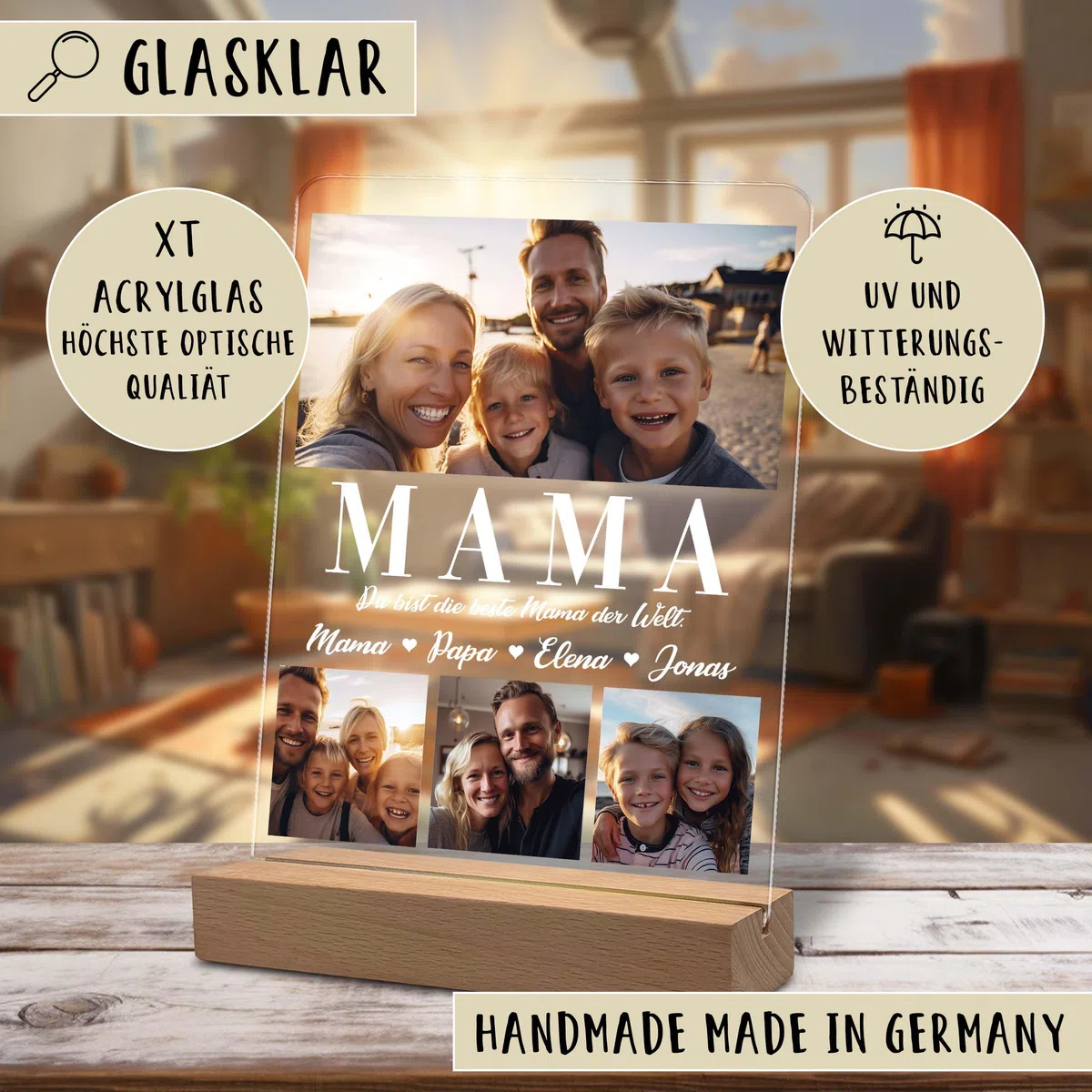 Yuweli Fotogeschenke | Personalisierte Geschenke für Mama | Geschenk für Mum | Mutttertag Geschenke mit eigenem Foto | Geburtstagsgeschenk für Mama | Acrylglas