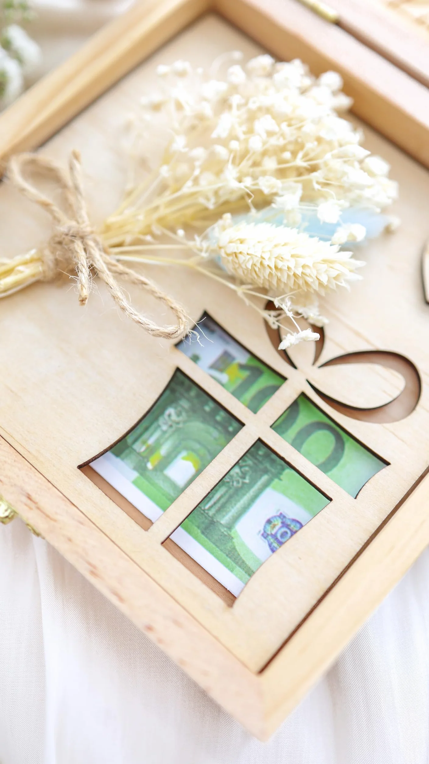Joli Coon Geldgeschenk Hochzeit - Geldgeschenke zur Hochzeit - Hochzeitsgeschenk Geld - Hochzeitsgeschenke für Brautpaar Geld - 14 x 14 x 3,5 cm