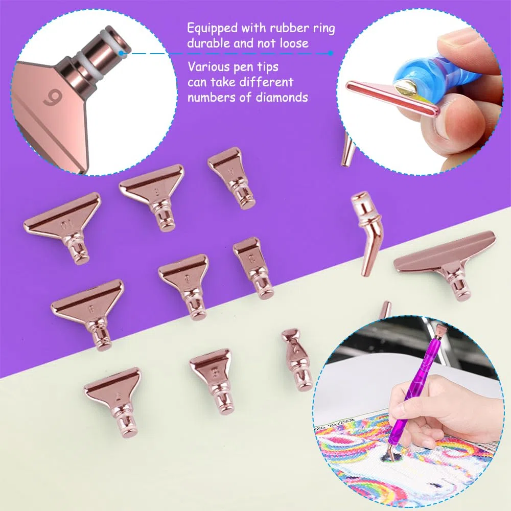 Senhai 45 Stück Diamond Painting Stift aus Edelstahl und Kunststoff, Stahlspitzen, Diamond Painting Zubehör, Werkzeuge für DIY-Malerei, Handwerk