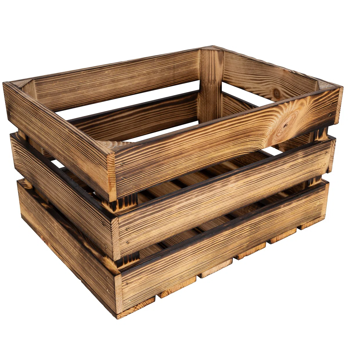Creative Deco Holzkiste Vintage | 40 x 30 x 23 cm | Kiste Holz Geflammt | Obstkiste Deko Weinkisten Apfelkiste | Perfekt als Holzbox Geschenkbox Spielzeugkiste Aufbewahrungskiste Osterdeko