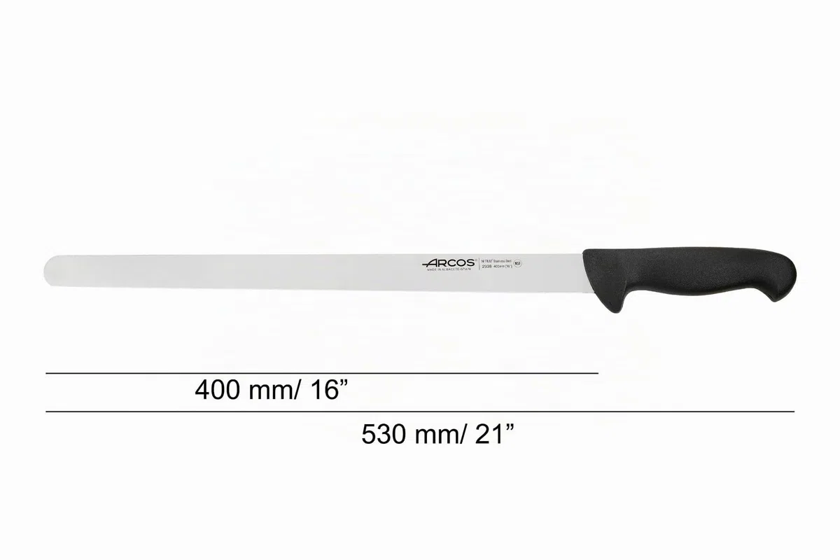 Arcos Cuchillo Fleischmesser Flexibel 400 mm - Edelstahlklinge NITRUM - Präziser und Langlebiger Schnitt - Serie 2900
