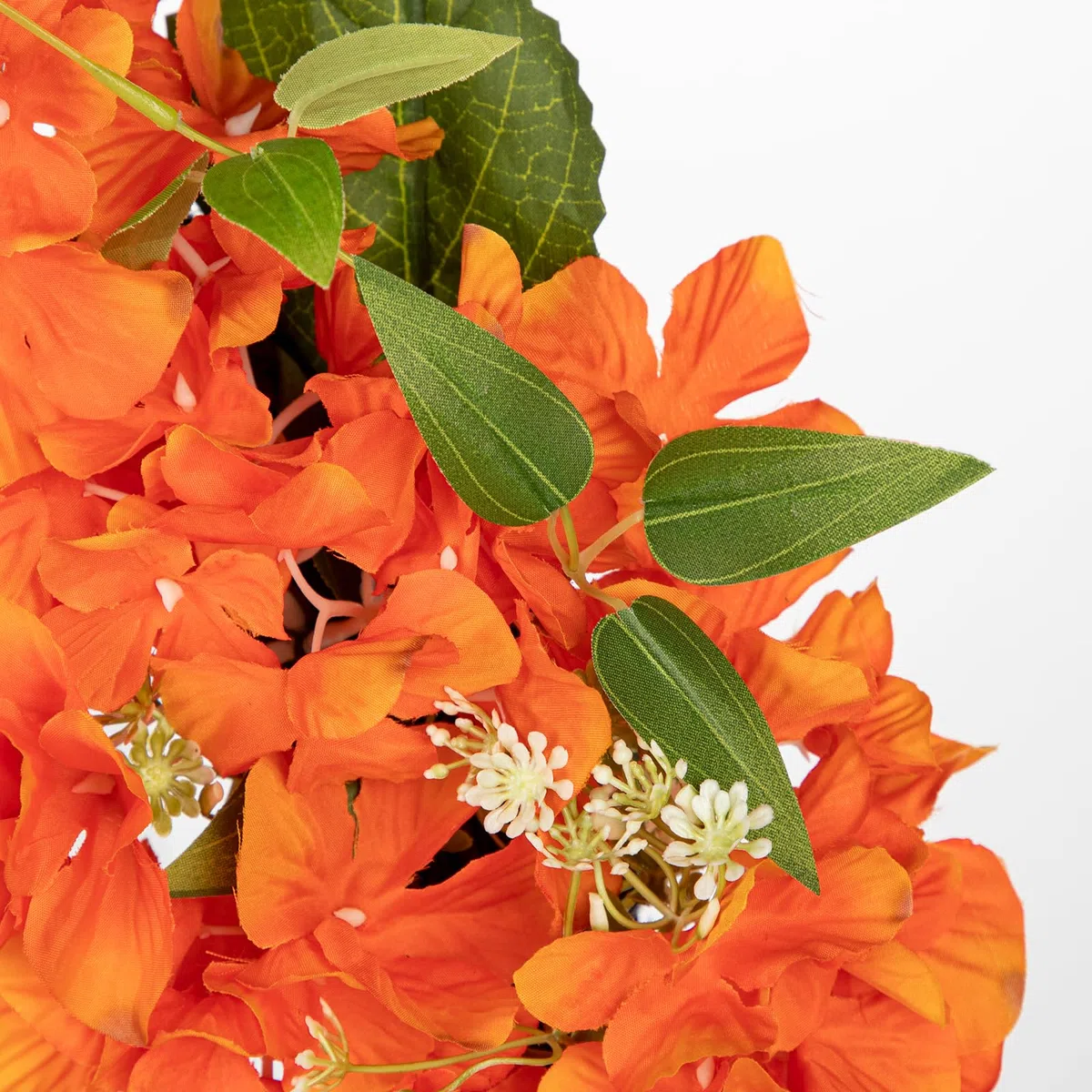 40cm Künstliche Hortensie Kranz Faux Blume Kranz, Faux Orange Hortensie Dekorativen Kranz für Haustür, Mantel, Wand, Bauernhof Dekor