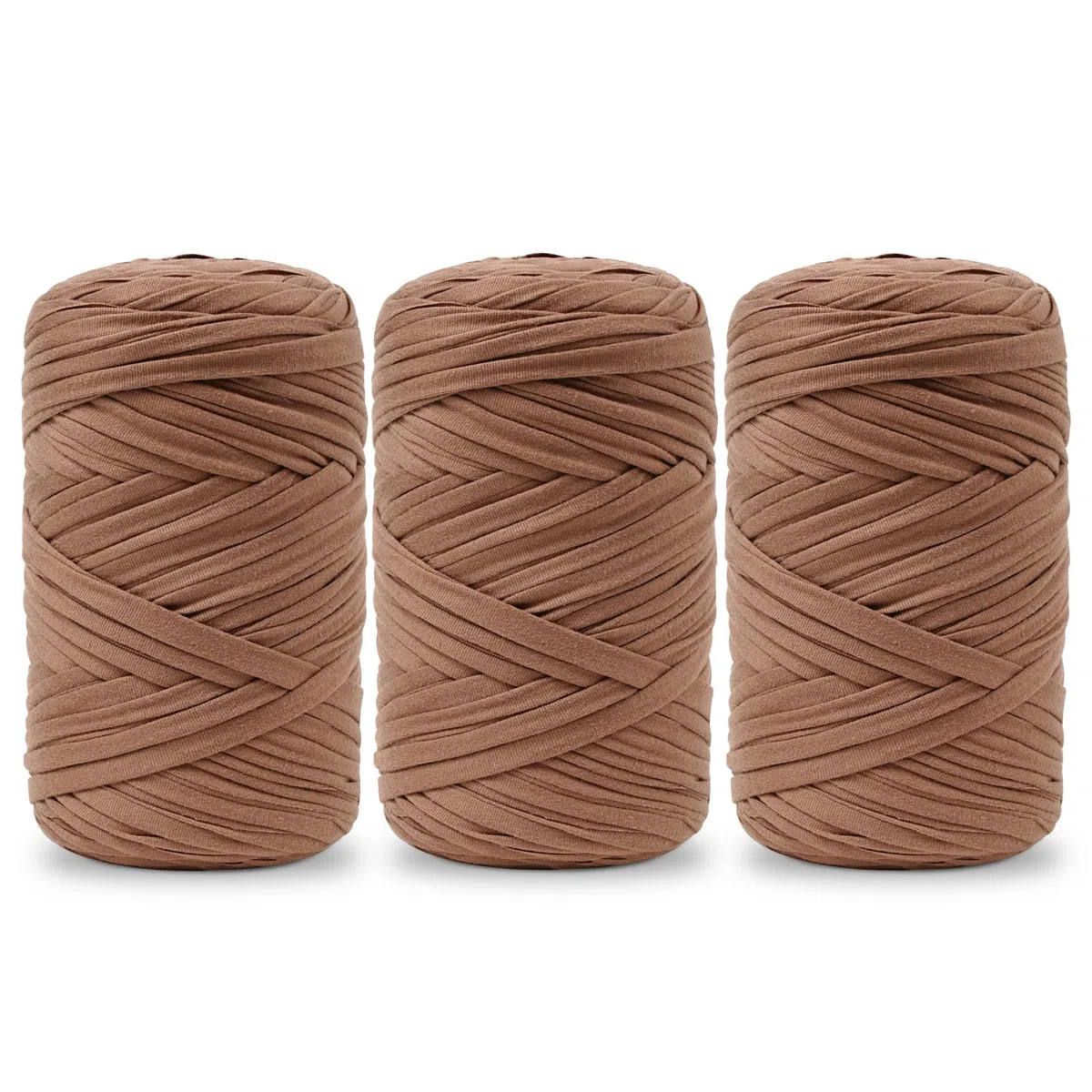 Vincona 3x200g T-Shirt Garn, Tshirt Garn zum Häkeln, Geeignet für gehäkelte Taschen, Körbe, Wandbehänge, Heimdekoration, DIY-Bastelarbeiten-Dunkelbraun 13