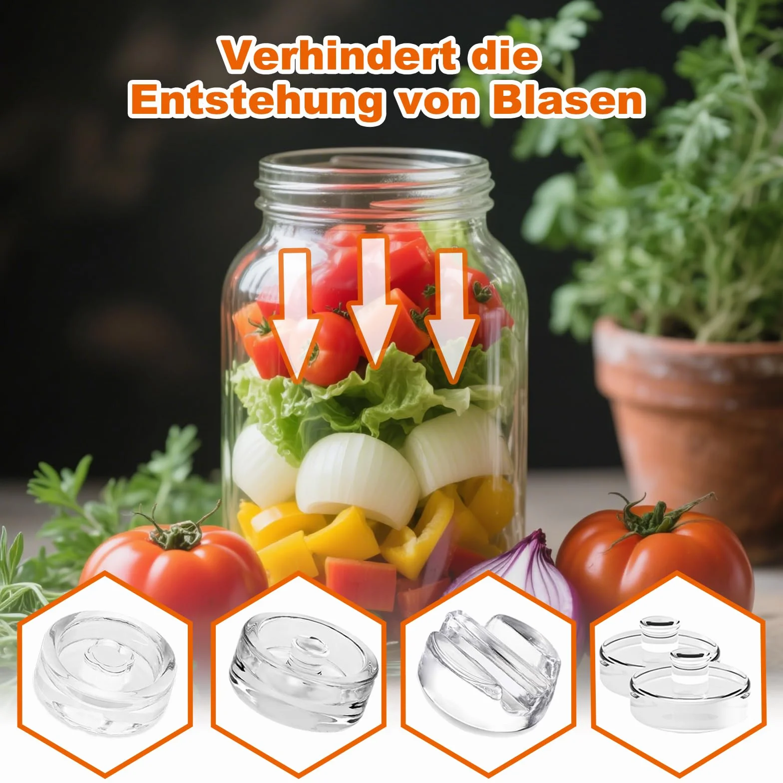 Fermentiergewichte, 4 Stück Fermentiergewichte, Vergärungsgewicht aus Kimchi Glas, Glas Gewichte zur Fermentation Ø 7cm/2,7in, Glasgewichte für Gärung mit Breiter Öffnung, Einmachgläser