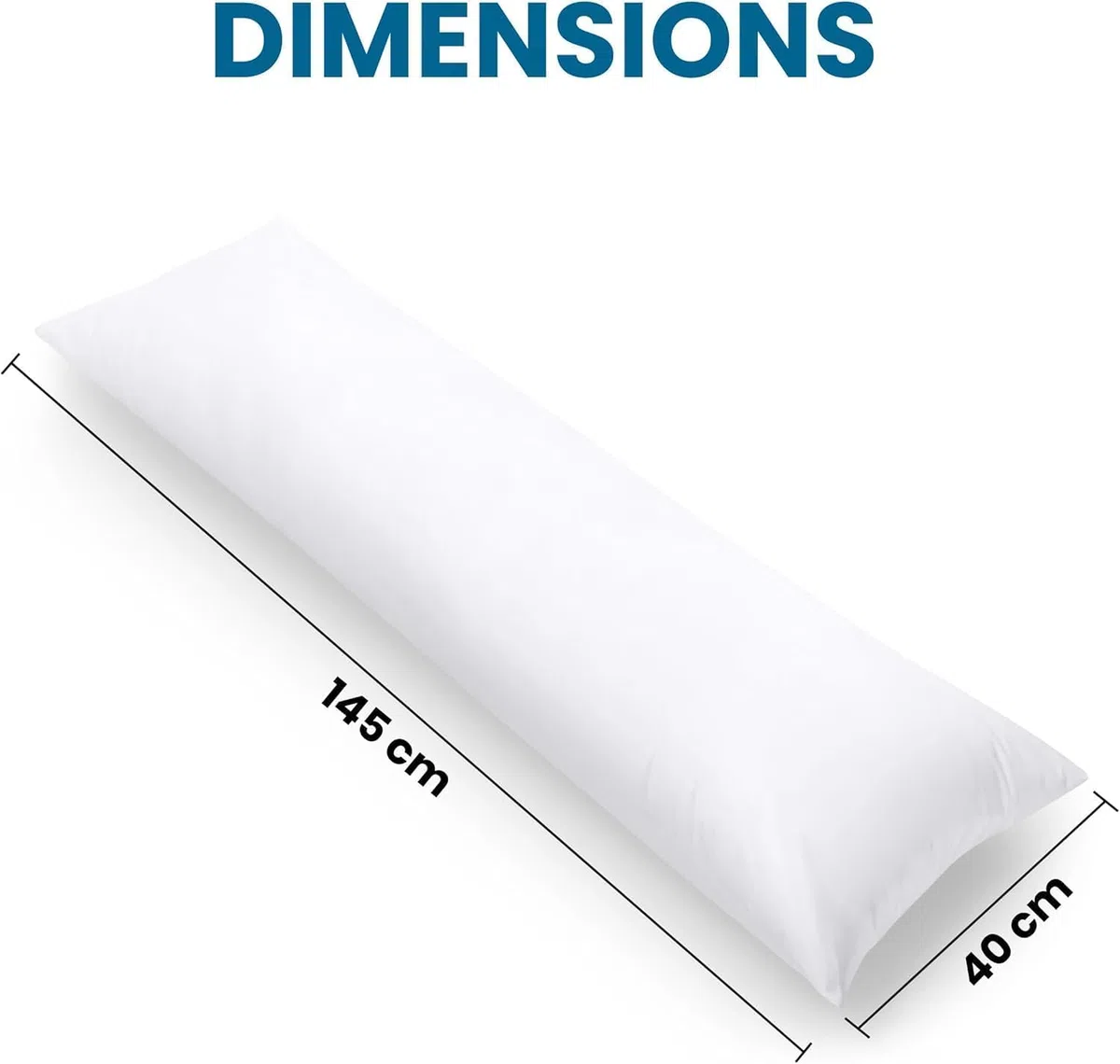 Utopia Bedding Nackenkissen, 40x145 cm Ganzkörperkissen, weiche Hohlfaserfüllung, langes Schwangerschaftskissen zur Unterstützung der Mutterschaft und für Seitenschläfer (Weiß)