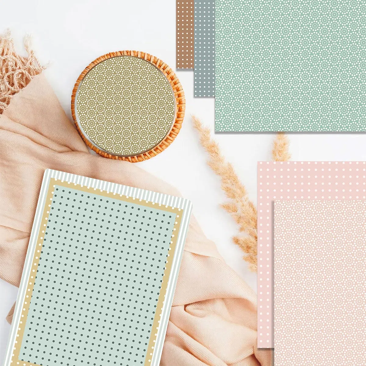 Scrapbook Papier 24 Blatt 160 g/m² Buntes Bastelpapier, 30.5x30.5cm Doppelseitiges Motivpapier, Decoupage Papier zum Basteln für DIY Kartenherstellung Fotoalbum Journals Dekoration (Basic Pastel)