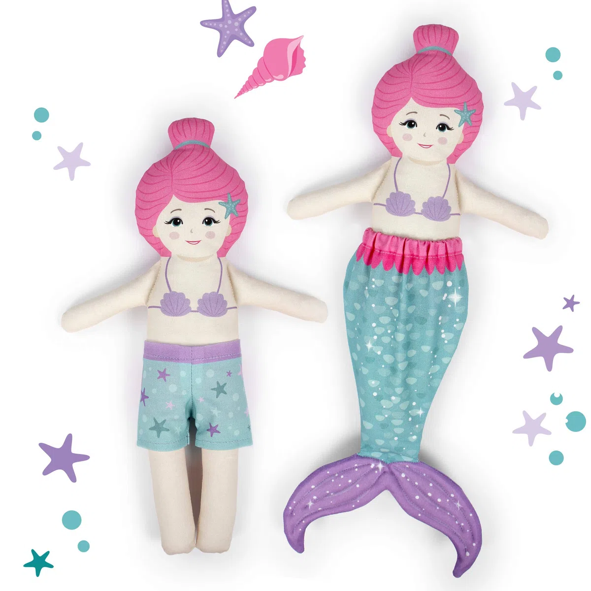kullaloo KINDERLEICHT - Cut & Sew Stoff als Panel auf Popeline/Baumwolle zum selber Nähen für Anfänger - Öko-Tex 100 zertifiziert (Underwater Tales)