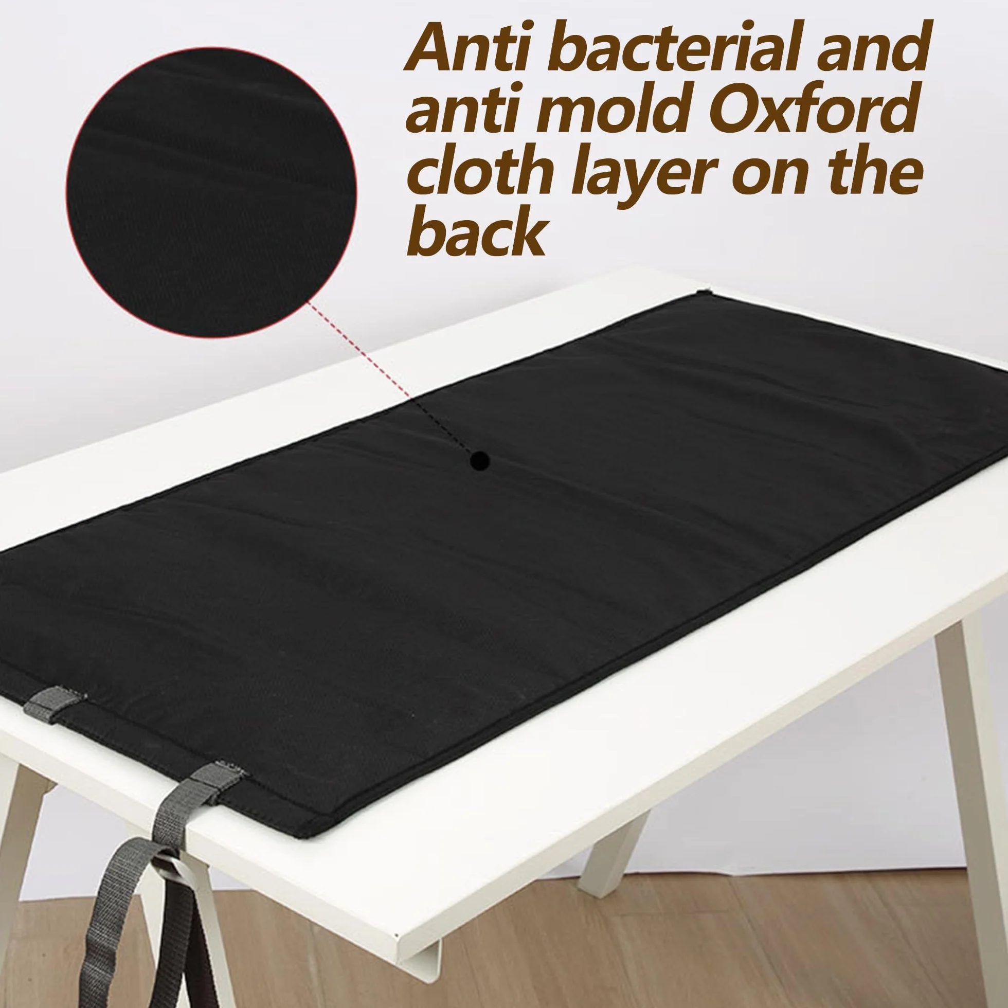 Bügelunterlage 115 x 48cm, Bügelmatte für Hinter der Tür, Bügelkissen Tragbares, Bügeldecke Home, Bügelunterlage Hitzebeständig, Rutschfeste Bügelunterlage mit Bügelhandschuhe für Tischplatte
