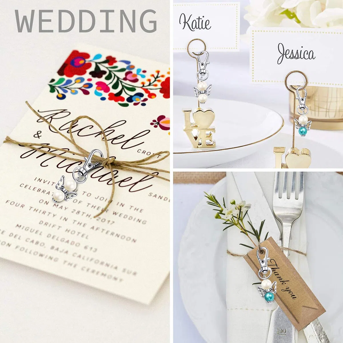 60 Pcs Engelanhänger, 20 set Hochzeit Taufe Anhänger,Engel Anhänger Schlüsselanhänger,kleine schutzengel anhänger,Gastgeschenke Kommunion,Schutzengel+Organza,Gastgeschenke Taufe Hochzeit