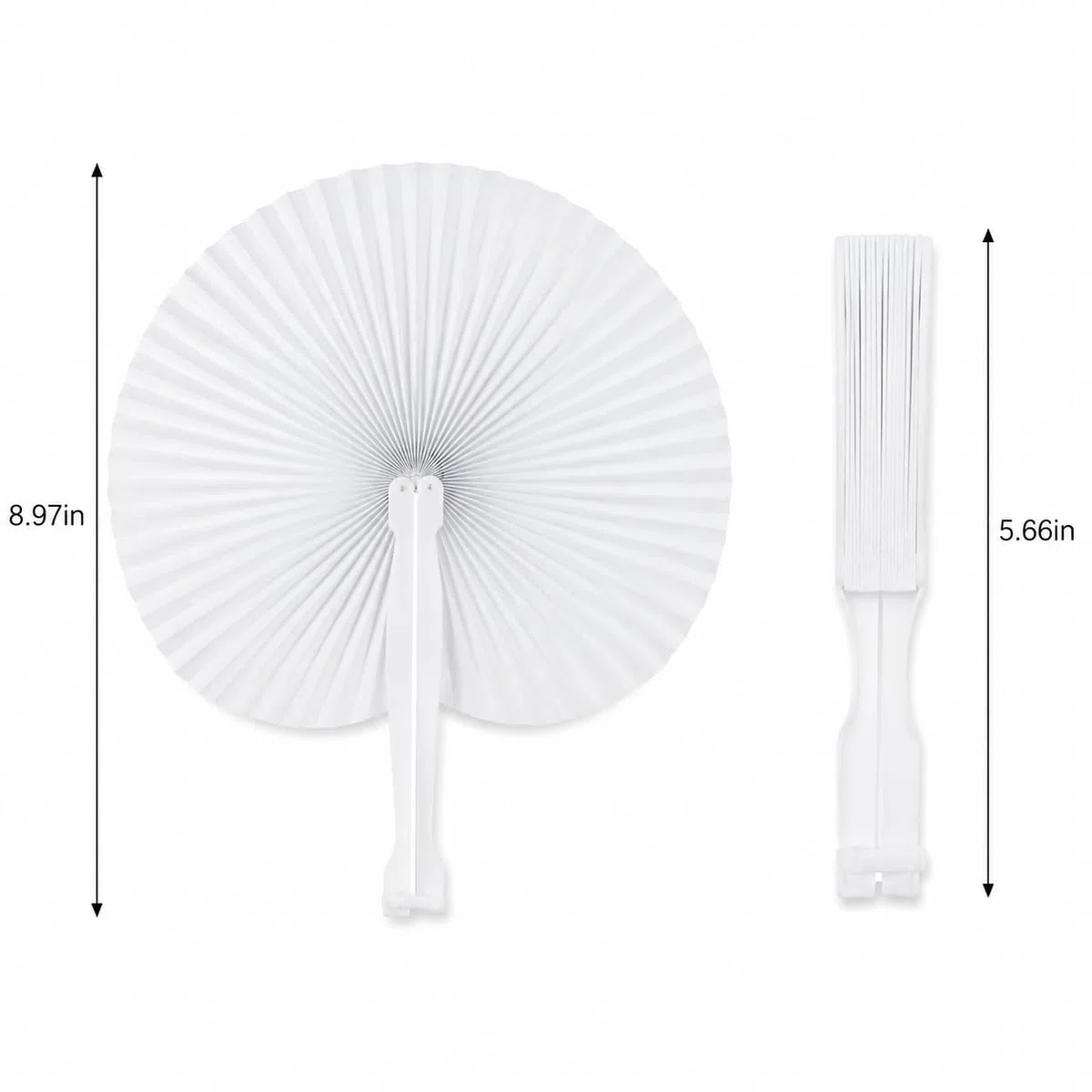 36 Pack Weiße Runde Handfächer Papierfächer Hochzeitsfächer Fächer Hochzeit Faltfächer Faltbar Gastgeschenk Für Sommer Gelegenheiten,Party,DIY,Wand Dekoration
